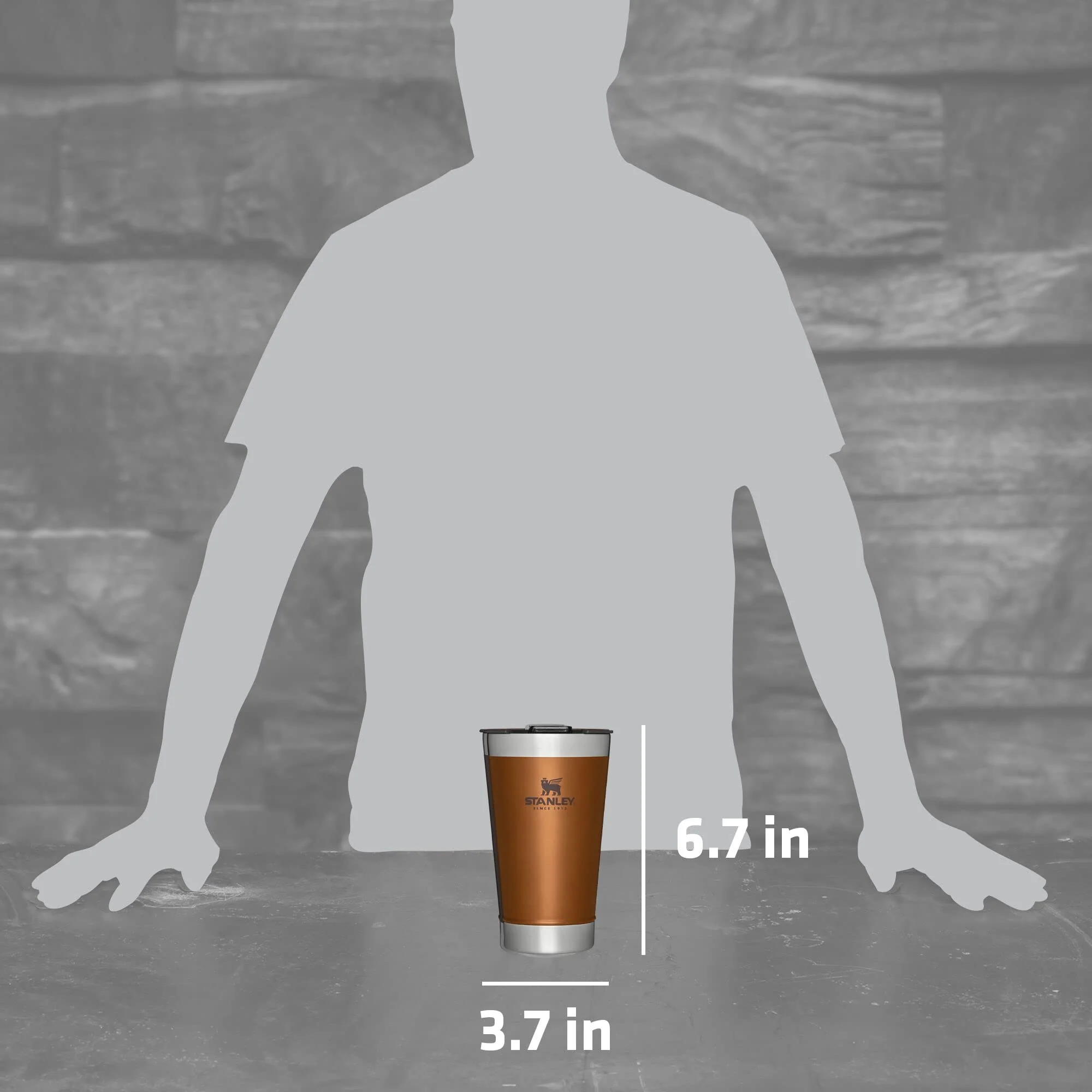 STANLEY Stay-Chill Beer Pint 16 oz | Wide Mouth Lid | Built-In Bottle Opener | Beer Tumbler Cup | Insulated Stainless Steel Pint Glass | BPA-Free | Maple - Image 4