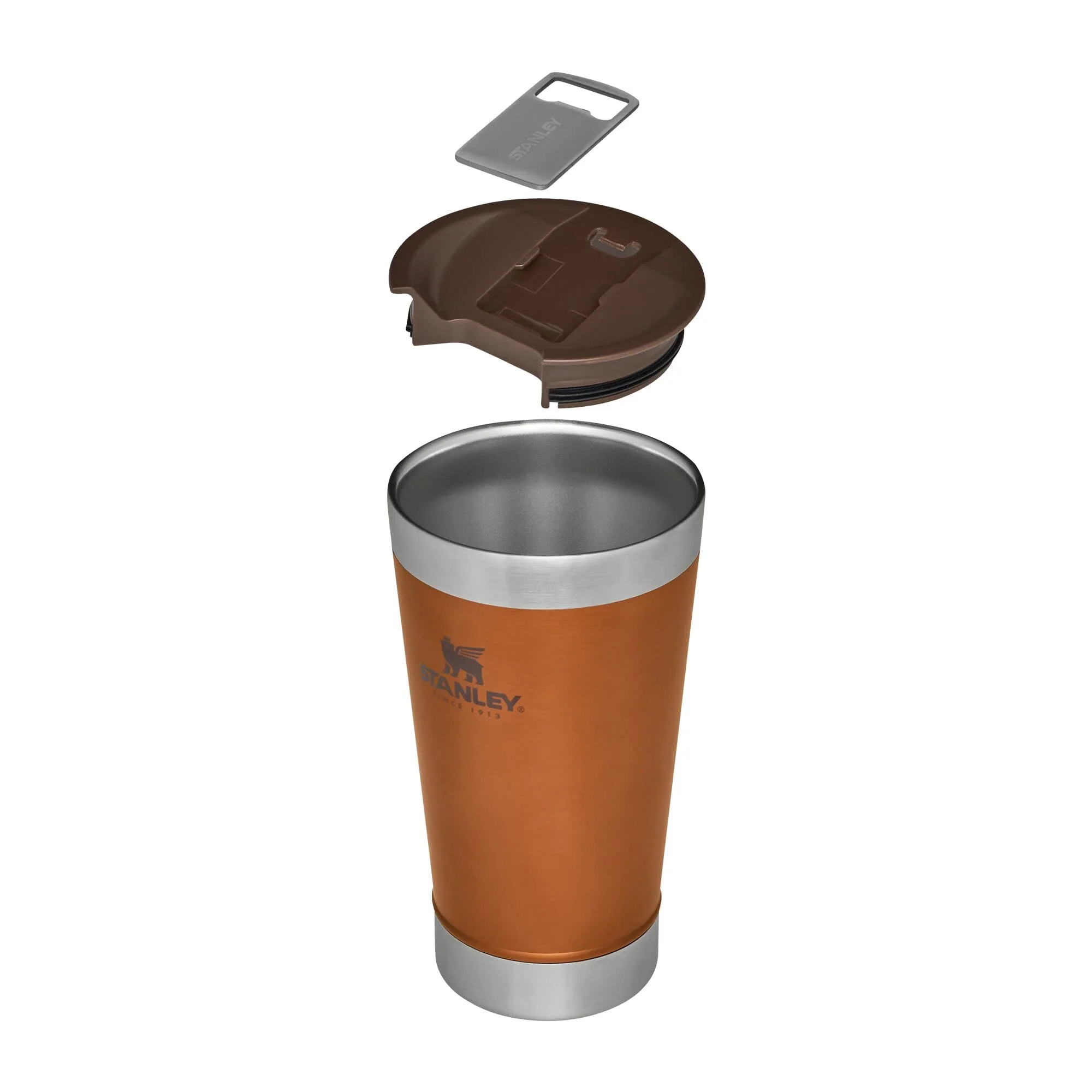 STANLEY Stay-Chill Beer Pint 16 oz | Wide Mouth Lid | Built-In Bottle Opener | Beer Tumbler Cup | Insulated Stainless Steel Pint Glass | BPA-Free | Maple - Image 7