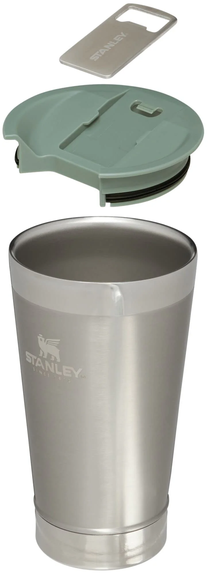 STANLEY Stay-Chill Beer Pint 16 oz | Wide Mouth Lid | Built-In Bottle Opener | Beer Tumbler Cup | Insulated Stainless Steel Pint Glass | BPA-Free | Stainless Steel - Image 4