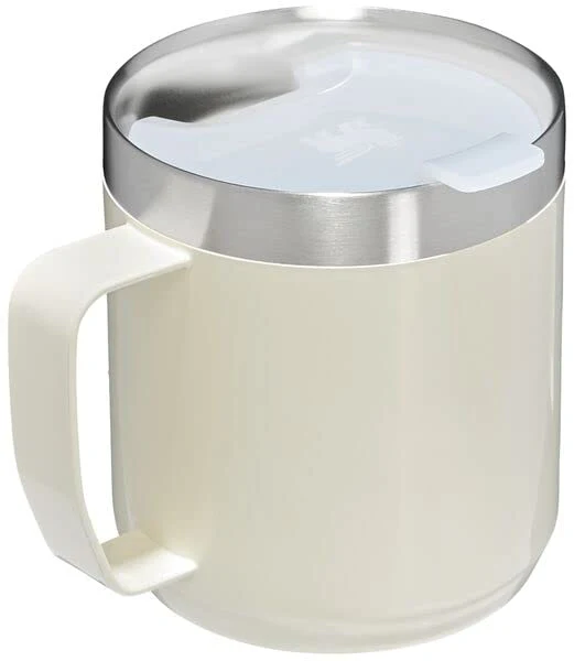 STANLEY Stay-Hot Camp Mug 12 oz | Press Fit Drink Through Lid | Cup for Coffee, Tea and Drinks | Insulated Stainless Steel Coffee Mug | BPA-Free | Cream Gloss - Image 5