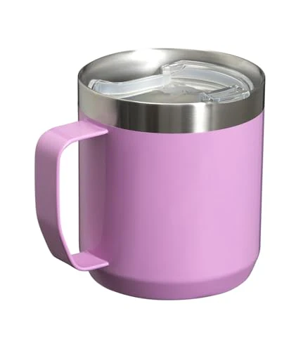 STANLEY Stay-Hot Camp Mug 12 oz | Press Fit Drink Through Lid | Cup for Coffee, Tea and Drinks | Insulated Stainless Steel Coffee Mug | BPA-Free | Lilac Gloss - Image 5
