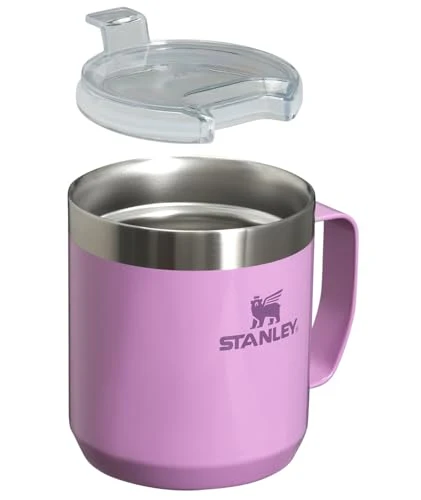 STANLEY Stay-Hot Camp Mug 12 oz | Press Fit Drink Through Lid | Cup for Coffee, Tea and Drinks | Insulated Stainless Steel Coffee Mug | BPA-Free | Lilac Gloss - Image 6