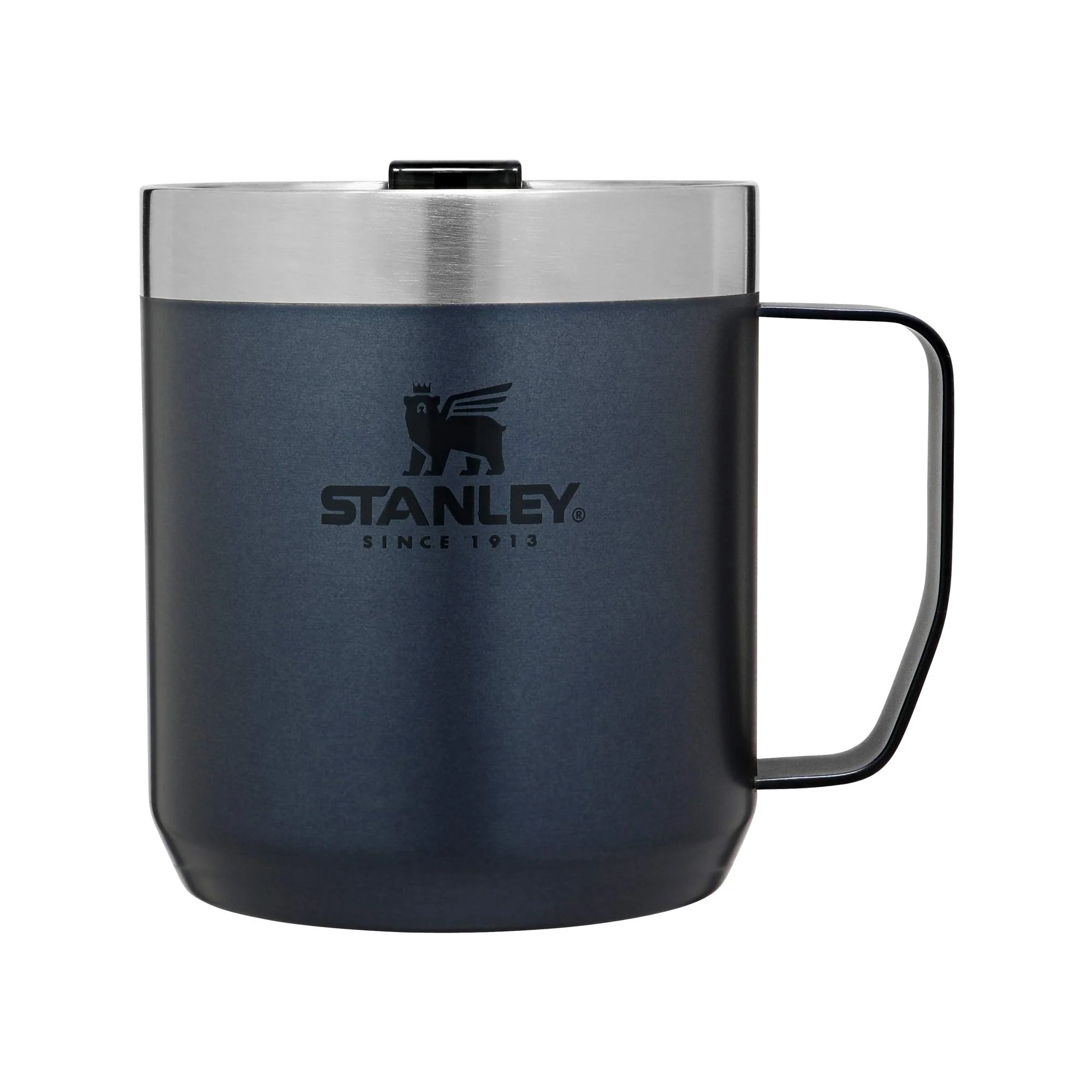STANLEY Stay-Hot Camp Mug 12 oz | Press Fit Drink Through Lid | Cup for Coffee, Tea and Drinks | Insulated Stainless Steel Coffee Mug | BPA-Free | Nightfall