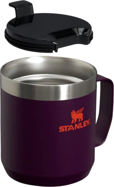 STANLEY Stay-Hot Camp Mug 12 oz | Press Fit Drink Through Lid | Cup for Coffee, Tea and Drinks | Insulated Stainless Steel Coffee Mug | BPA-Free | Plum - Image 5