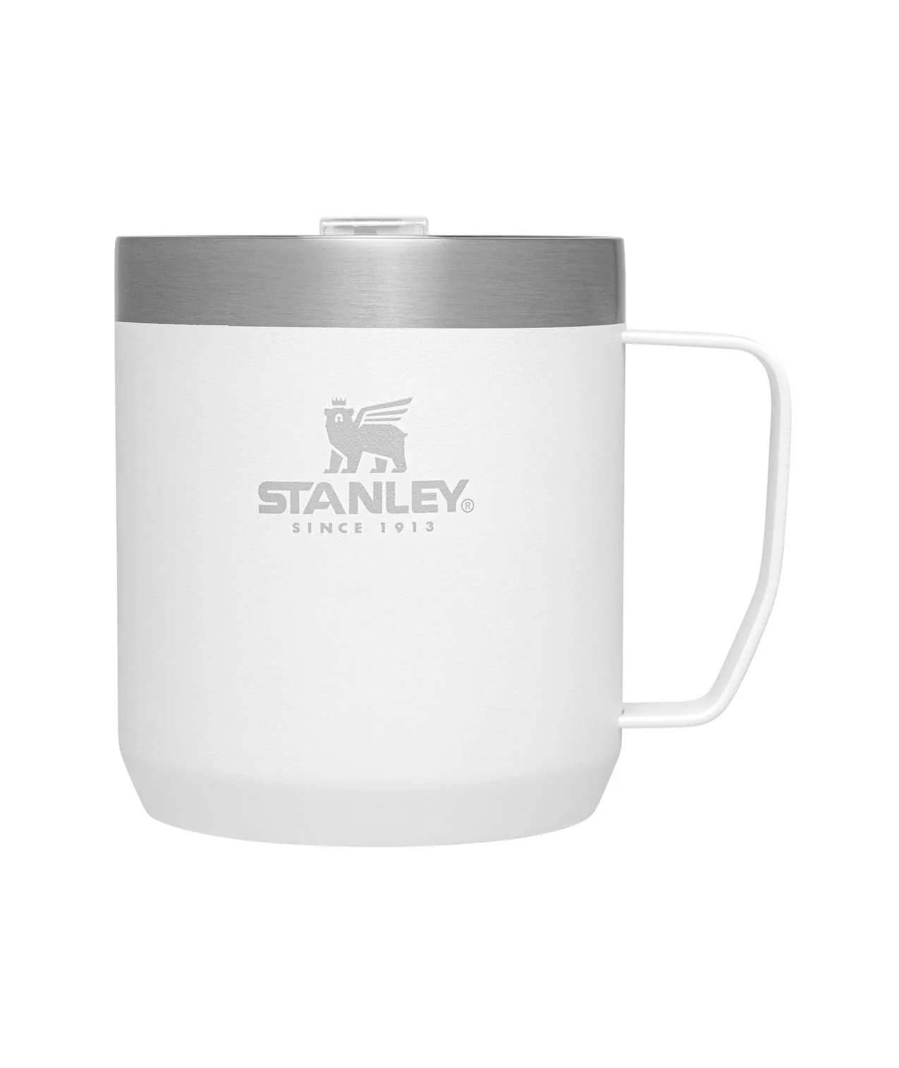 STANLEY Stay-Hot Camp Mug 12 oz | Press Fit Drink Through Lid | Cup for Coffee, Tea and Drinks | Insulated Stainless Steel Coffee Mug | BPA-Free | Polar