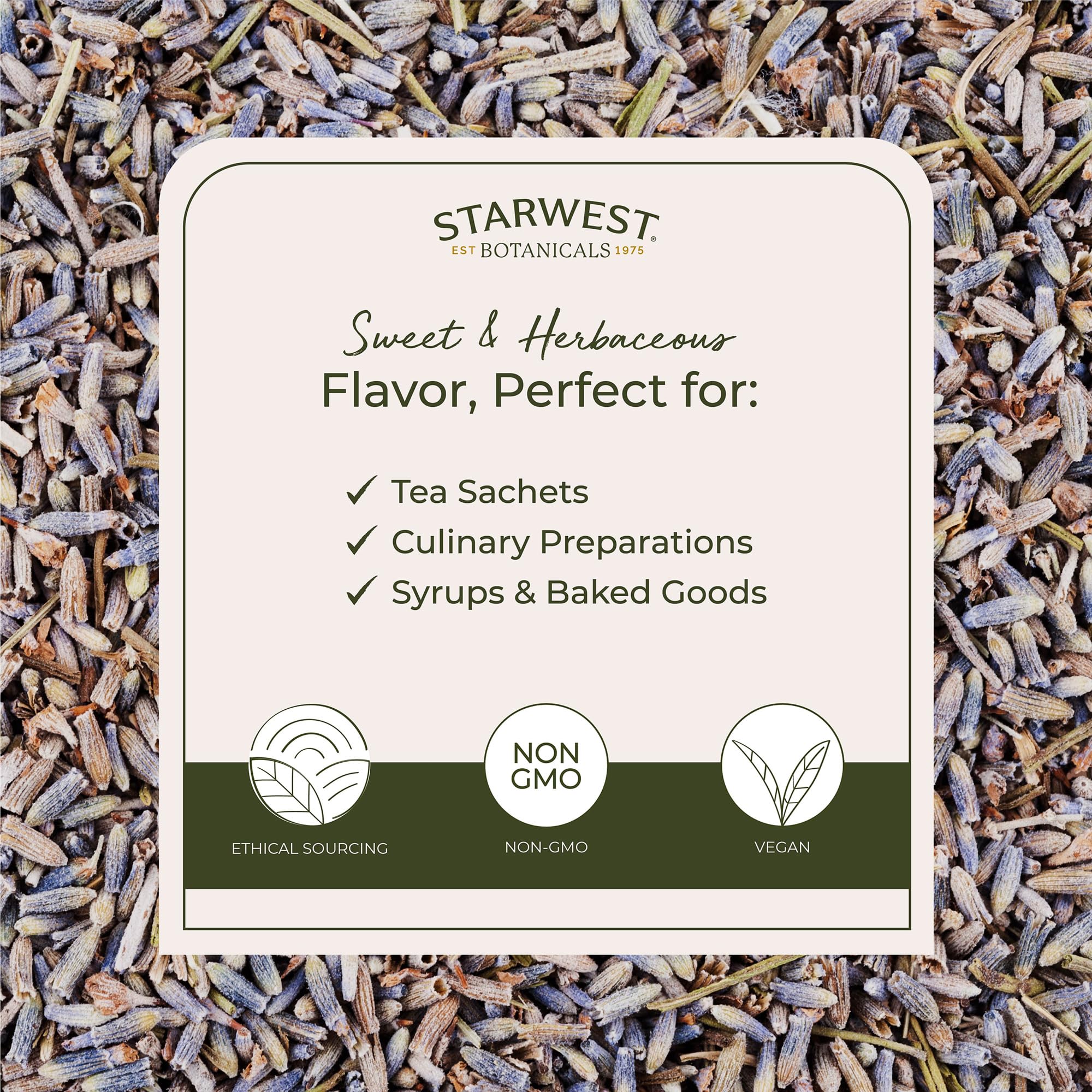 Starwest Botanicals Dried Lavender Flowers Extra Organic - Edible Loose Lavender Buds for Tea, Drinks, Baking, & Cooking, Certified Kosher Herb, Non-GMO - Bulk 1 lb Bag - Image 5