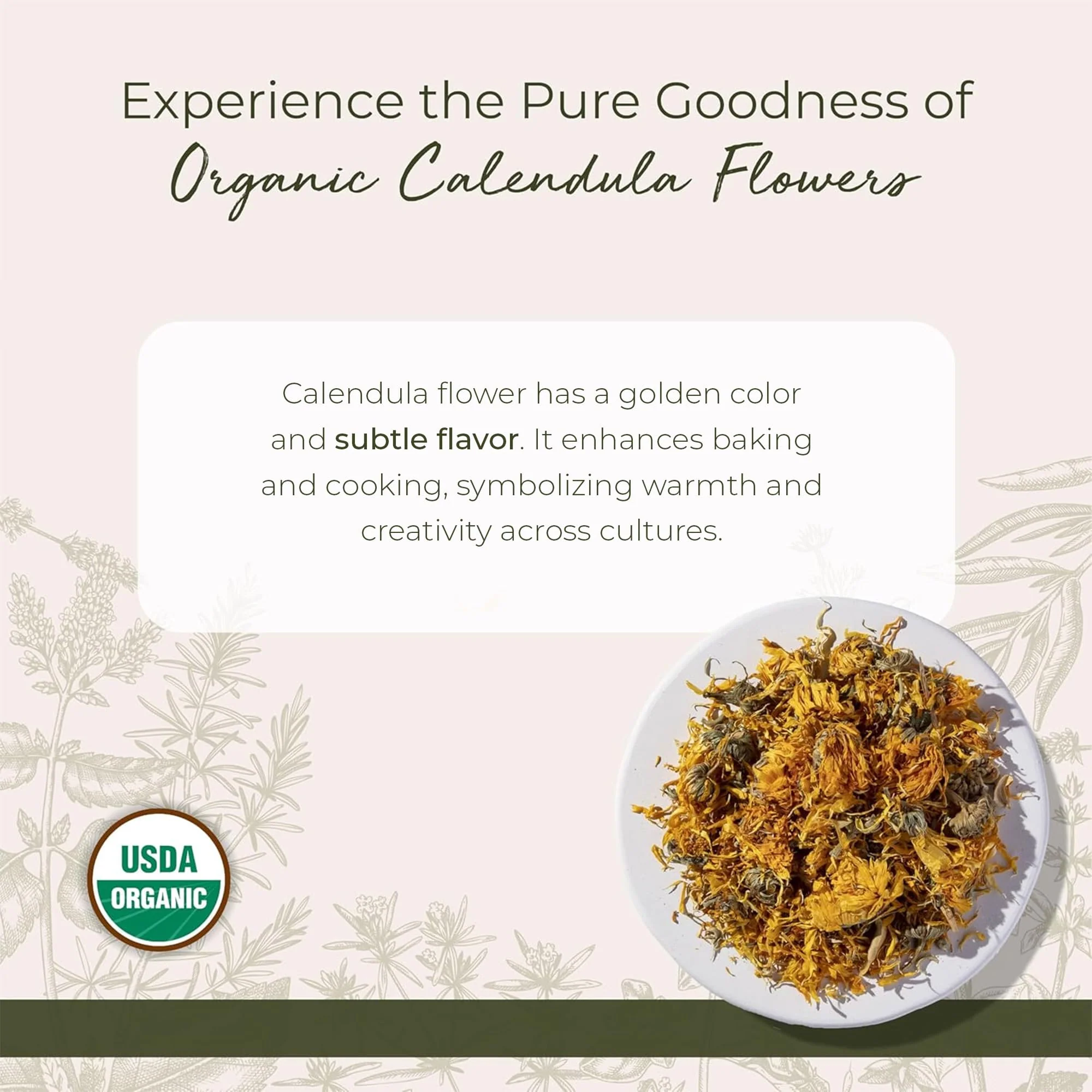 Starwest Botanicals Organic Dried Calendula Flowers - Natural Loose Leaf Herb for Tea & Culinary Use, Herbal Calendula Petals, Caffeine Free, Certified Kosher, Non-GMO - Bulk 1 lb Bag - Image 6