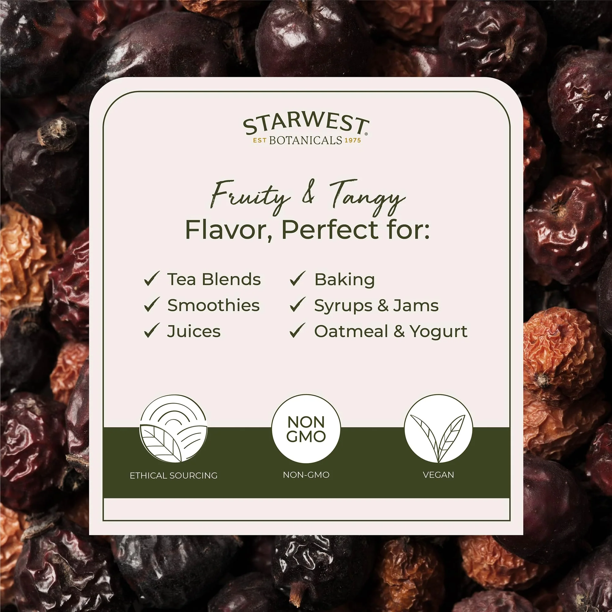 Starwest Botanicals Rosehips Organic - Dried Herb for Tea & Baking, Seedless, Cut & Sifted, Certified Kosher, Non-GMO - Bulk 1 lb Bag - Image 5