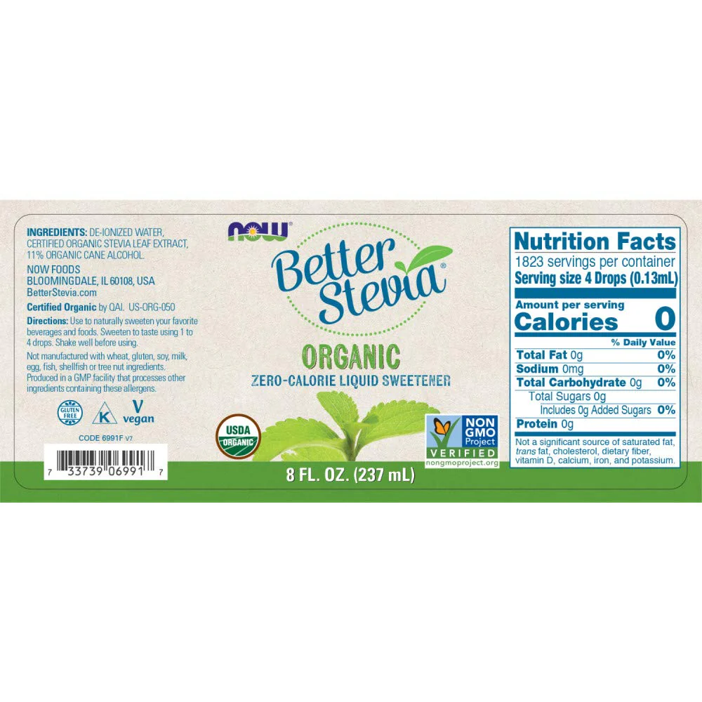 Stevia Extract Organic Now Foods 8 oz Liquid - Image 2