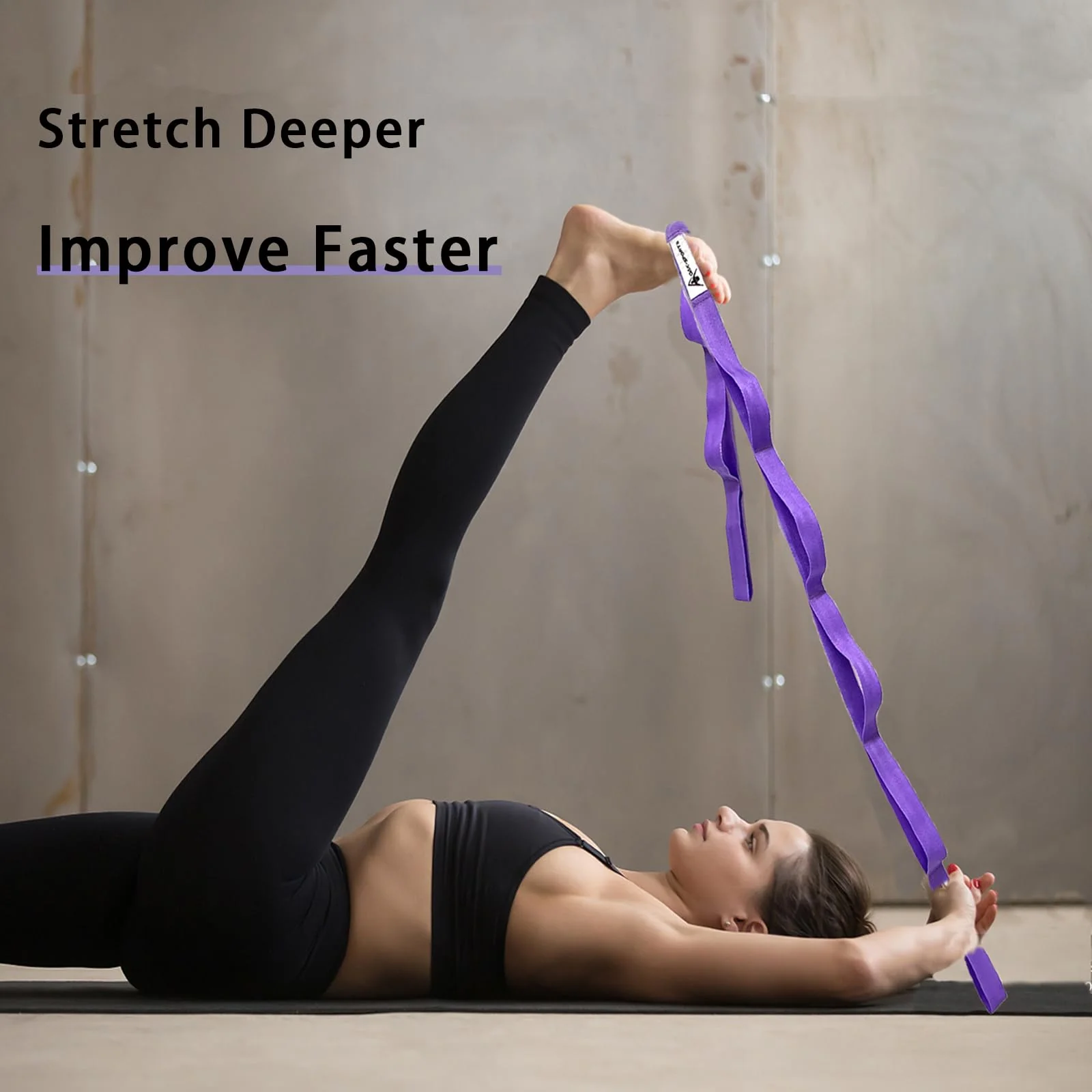 Stretching Strap Yoga Strap with Loops, Stretch Straps for Physical Therapy, Non-Elastic Exercise Strap for Pilates, Dance and Gymnastics with Workout Guide (Purple) - Image 6