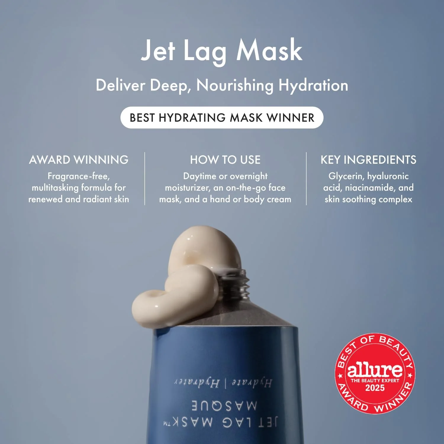 Summer Fridays Jet Lag Mask Mini - Hydrating Face Moisturizer + Mask - Enriched with Hyaluronic Acid, Niacinamide, Glycerin + Antioxidants Helps Nourish Skin for a Renewed + Radiant Complexion (1 Oz) - Image 9
