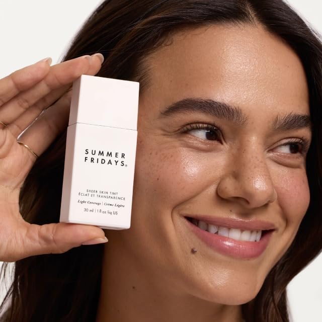 Summer Fridays Sheer Skin Tint - Skin Tint with Hyaluronic Acid - Helps Diminish Uneven Skin Tone - Sheer to Light Coverage - Shade 5 - Medium with Warm Neutral Undertones (1 Fl Oz) - Image 7