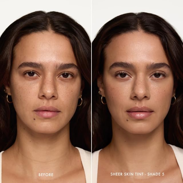 Summer Fridays Sheer Skin Tint - Skin Tint with Hyaluronic Acid - Helps Diminish Uneven Skin Tone - Sheer to Light Coverage - Shade 5 - Medium with Warm Neutral Undertones (1 Fl Oz) - Image 8