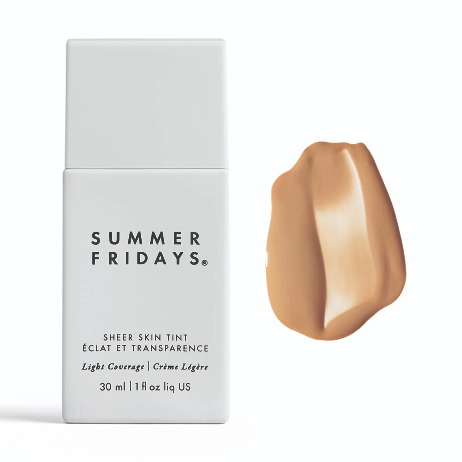 Summer Fridays Sheer Skin Tint - Tinted Moisturizer with Hyaluronic Acid - Helps Diminish Uneven Skin Tone - Sheer to Light Coverage - Shade 4.5 - Medium with Cool Peach Undertones (1 Fl Oz)