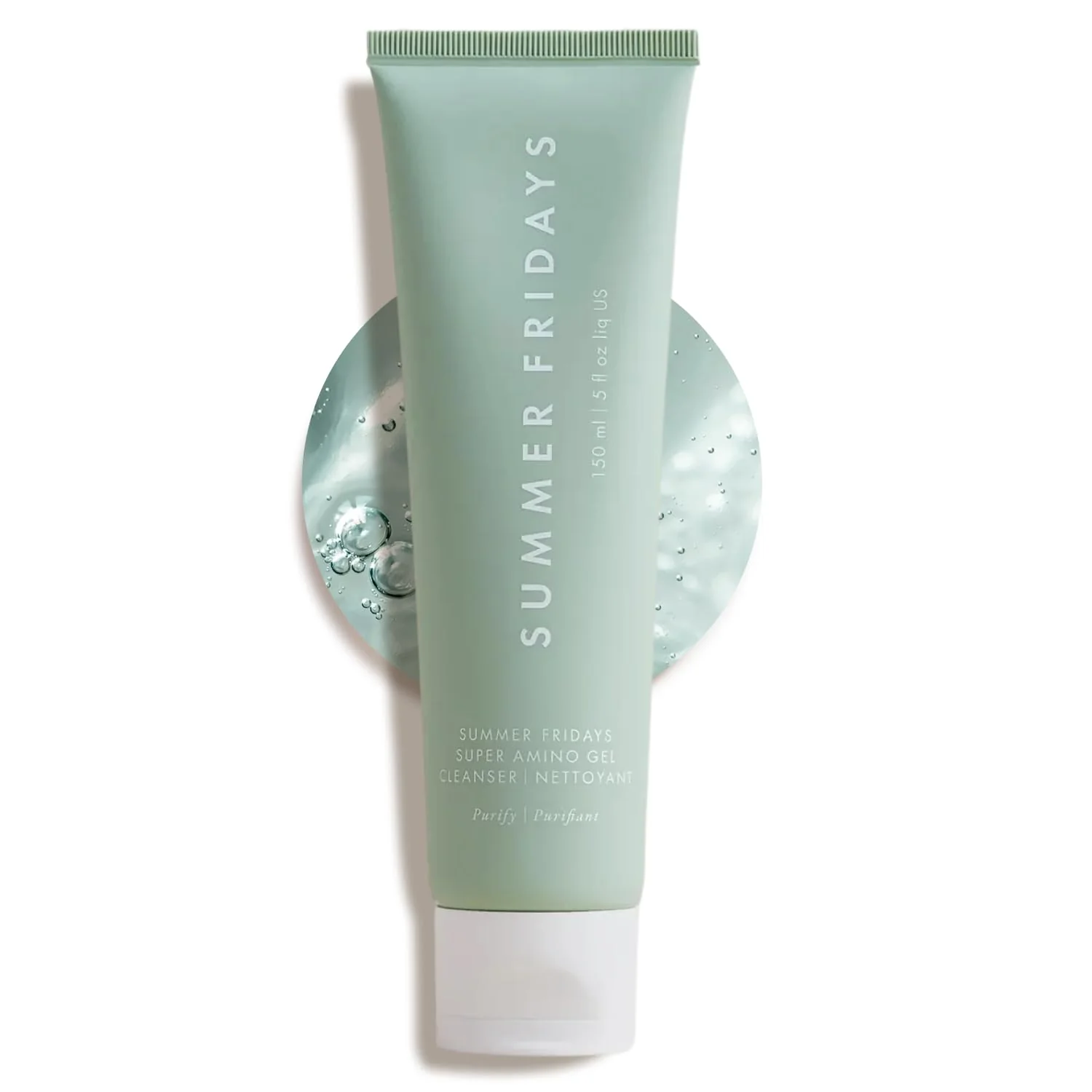 Summer Fridays Super Amino Gel Facial Cleanser - Gentle, pH-Balanced Face Wash + Makeup Remover - Helps Calm Irritation, Hydrate + Nourish Skin - Effortless Skin Care Gifts (5 Fl Oz)
