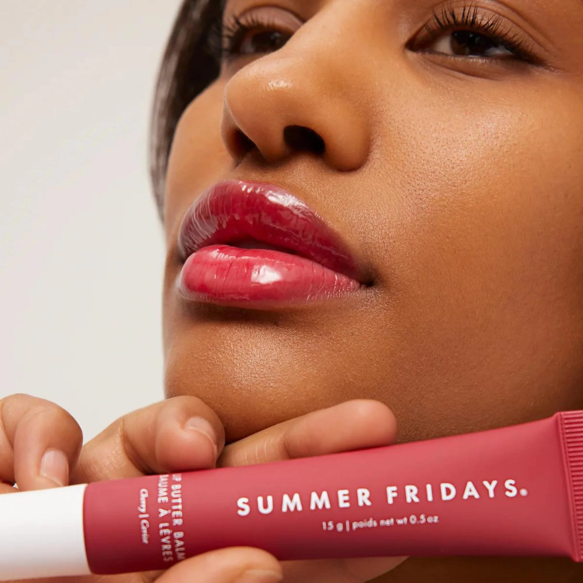 Summer Fridays Tinted Lip Butter Balm - Conditioning Vegan Lip Balm for Instant Moisture, Shine & Hydration - Sheer-Tinted, Soothing Skincare - Cherry (.5 Oz) - Image 7