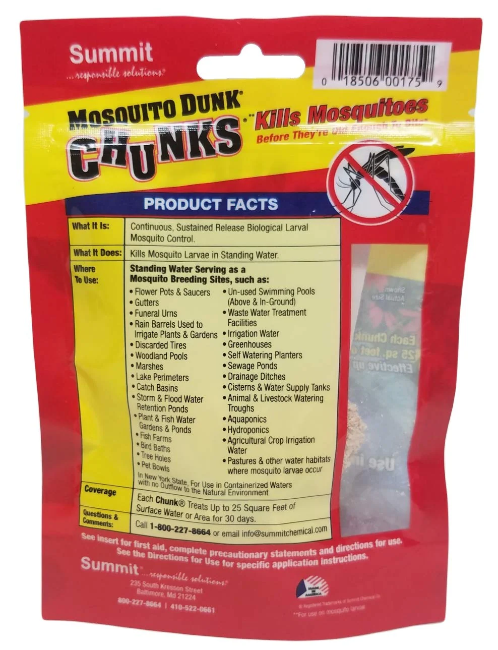 Summit...Responsible Solutions Mosquito Dunk Chunks Kills Mosquito Larvae in All Types of Standing Water - Image 2