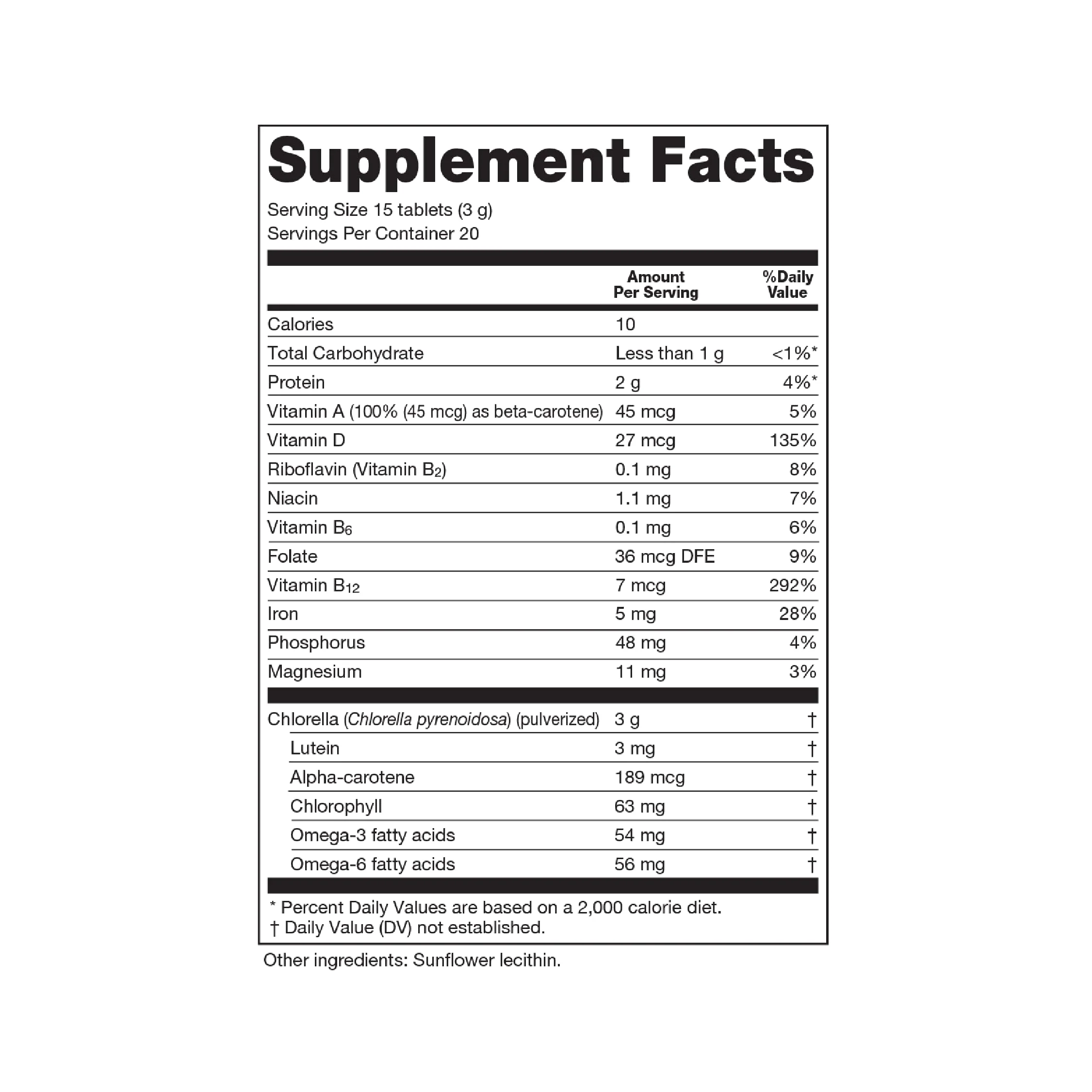 Sun Chlorella 200 mg Green Algae Superfood Supplement - Pulverized Cell Wall - Chlorophyll, CGF, Active B12, Iron, Protein - Non-GMO - 300 Tablets - Image 8