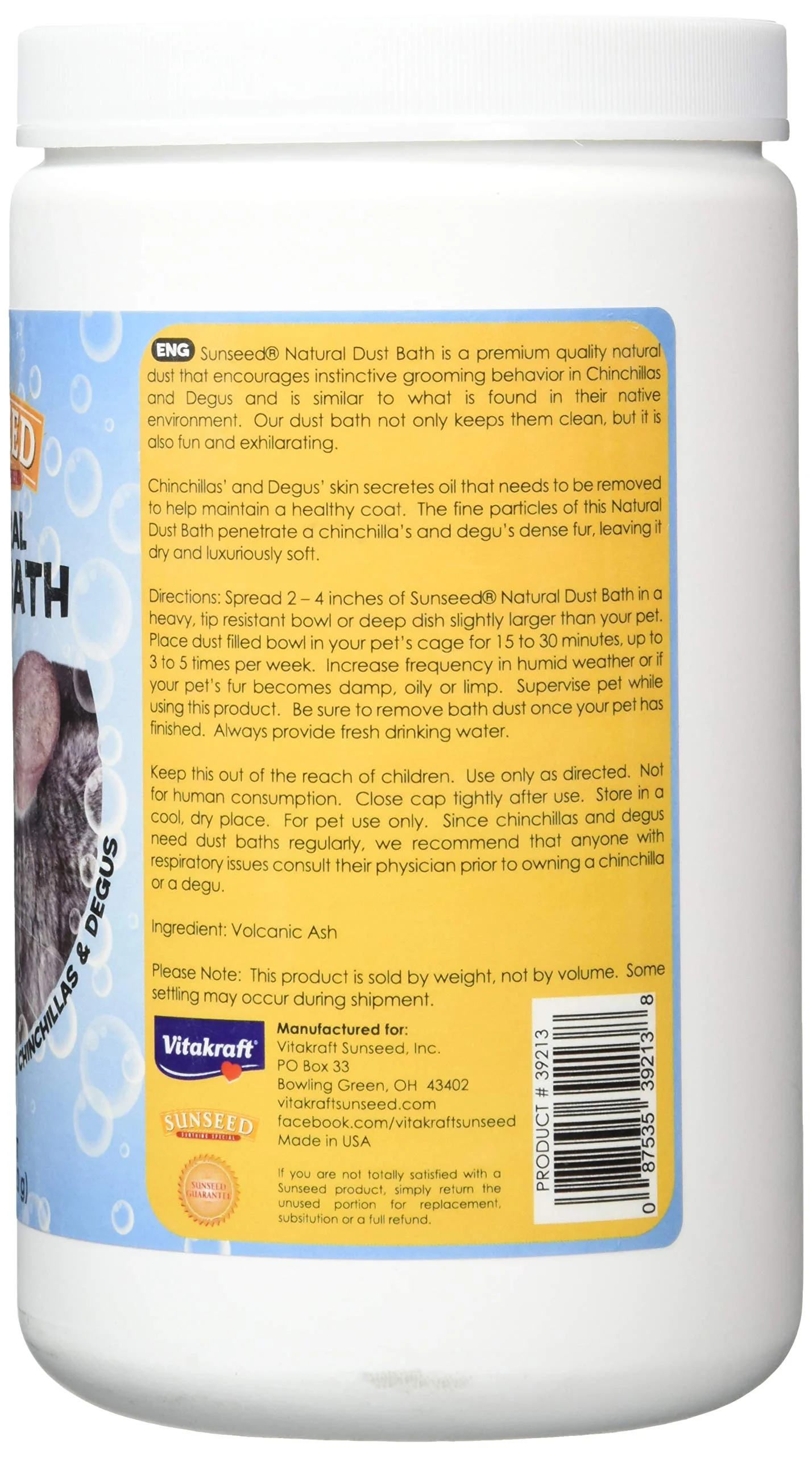 Sun Seed Company SSS39213 Sunthing Special Chinchilla Blue Cloud Bath Dust Can, 30-Ounce - Image 3