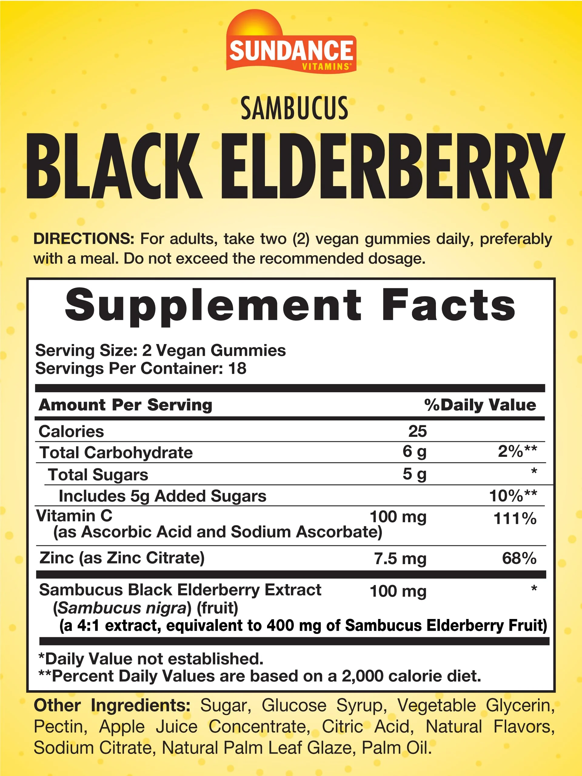 Sundance Elderberry Gummies for Adults | with Zinc & Vitamin C | Berry Flavor | Vegan, Non-GMO, and Gluten Free Supplement - Image 2