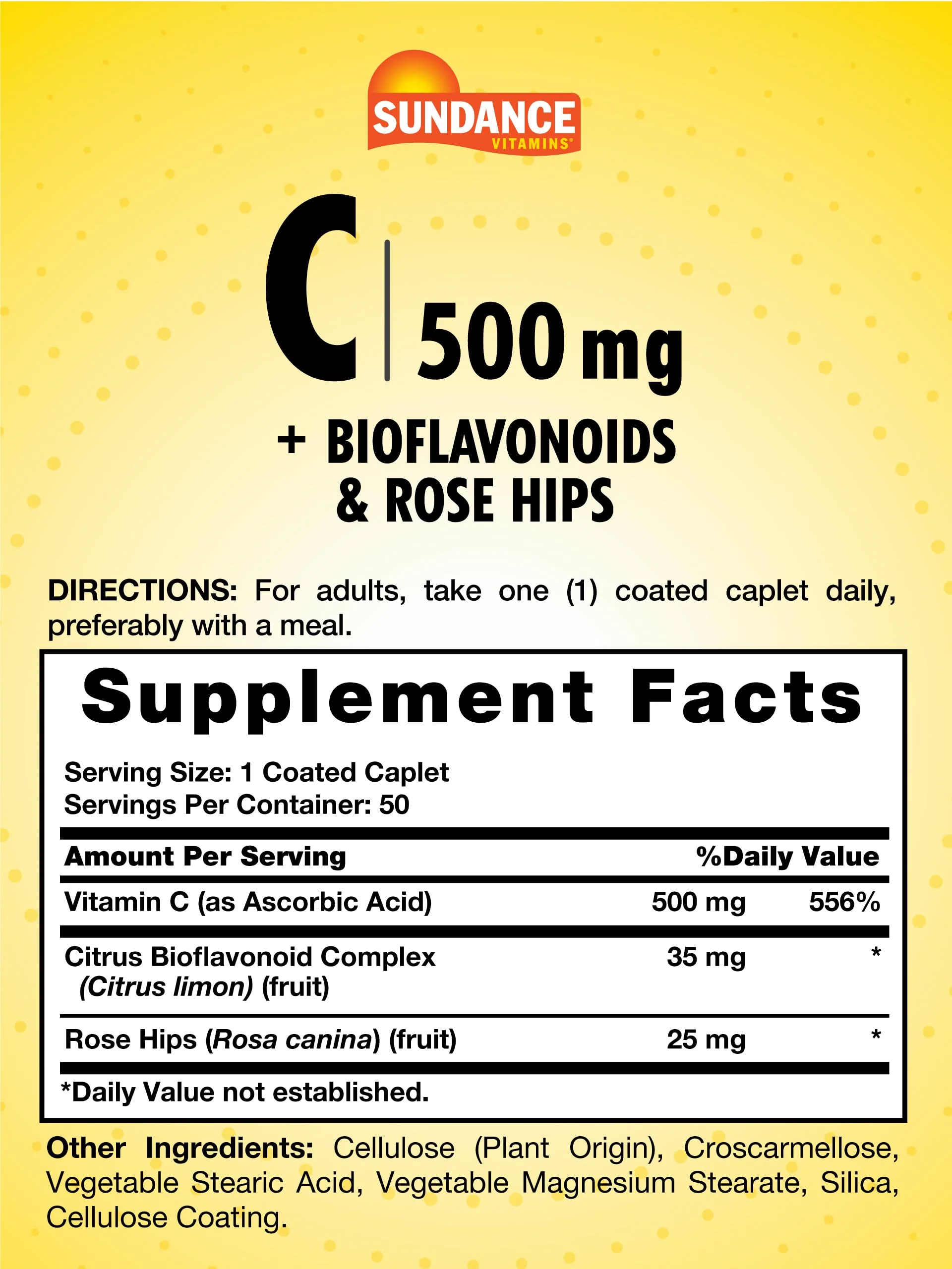 Sundance Vitamin C 500mg with Bioflavonoids and Rose HIPS | Vegetarian, Non-GMO & Gluten Free Supplement - Image 2
