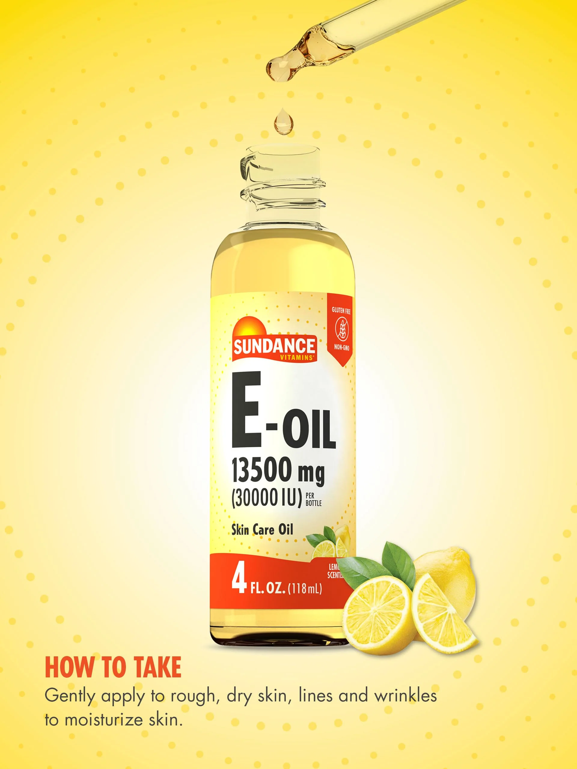 Sundance Vitamin E-Oil for Skin | 4 Fluid Ounces | Lemon Scented | Non-GMO and Gluten Free Supplement - Image 3