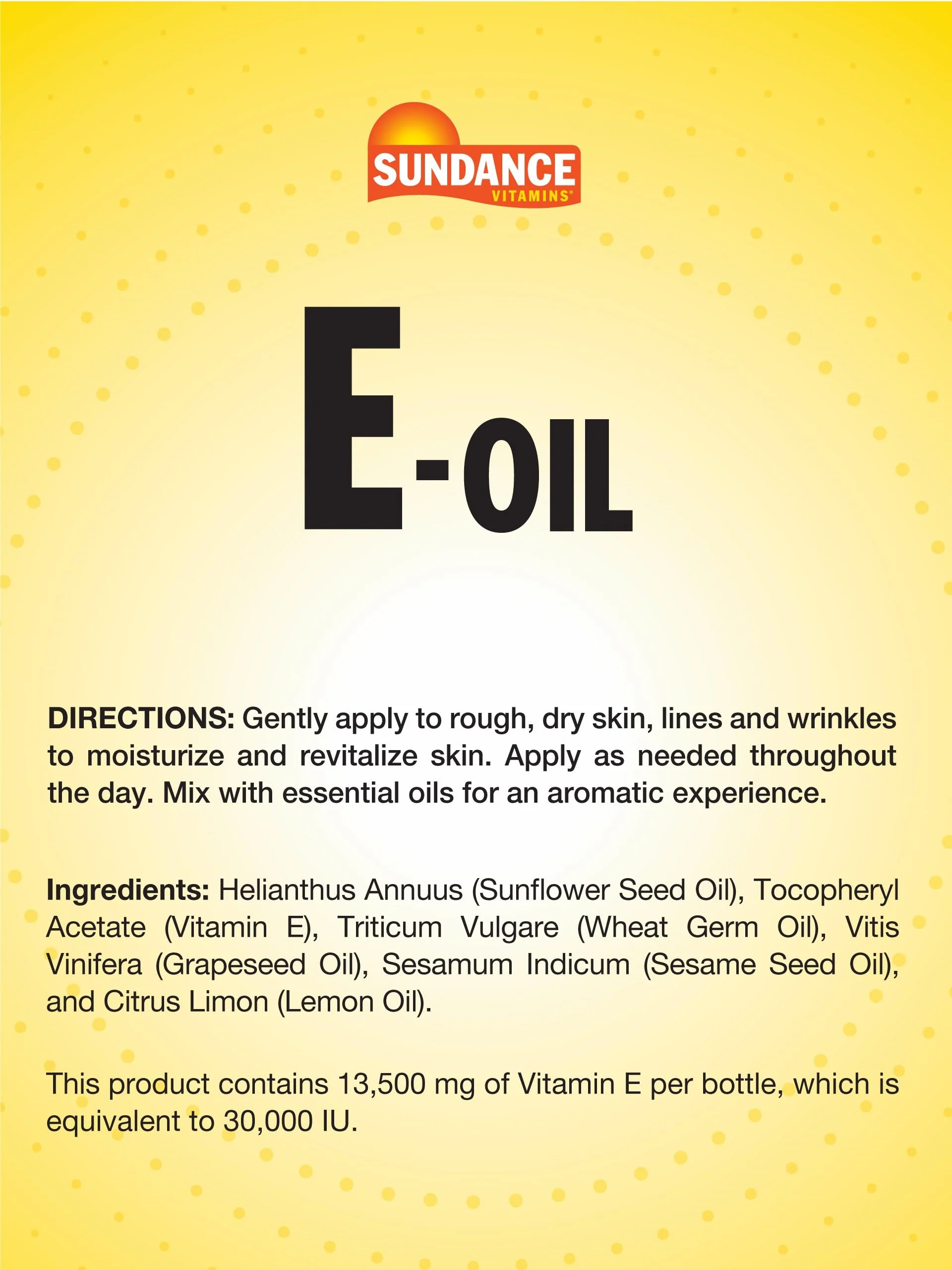 Sundance Vitamin E-Oil for Skin | 4 Fluid Ounces | Lemon Scented | Non-GMO and Gluten Free Supplement - Image 4