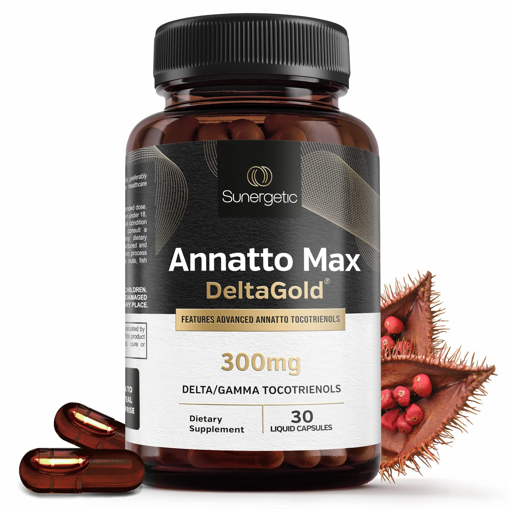 Sunergetic Premium Annatto Tocotrienol Supplement – with DeltaGold – Tocotrienols Vitamin E 300 mg – Supports Liver, Immune & Heart Health - Delta + Gamma Tocotrienols (30 Liquid Capsules) - Image 2