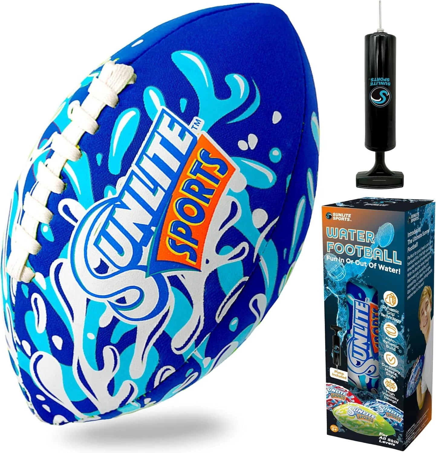 Sunlite Sports Waterproof Football, Outdoor Play, For Pool Beach Lake Park Water Toy, For Kids Children Teens Adults, Family Fun - Image 2