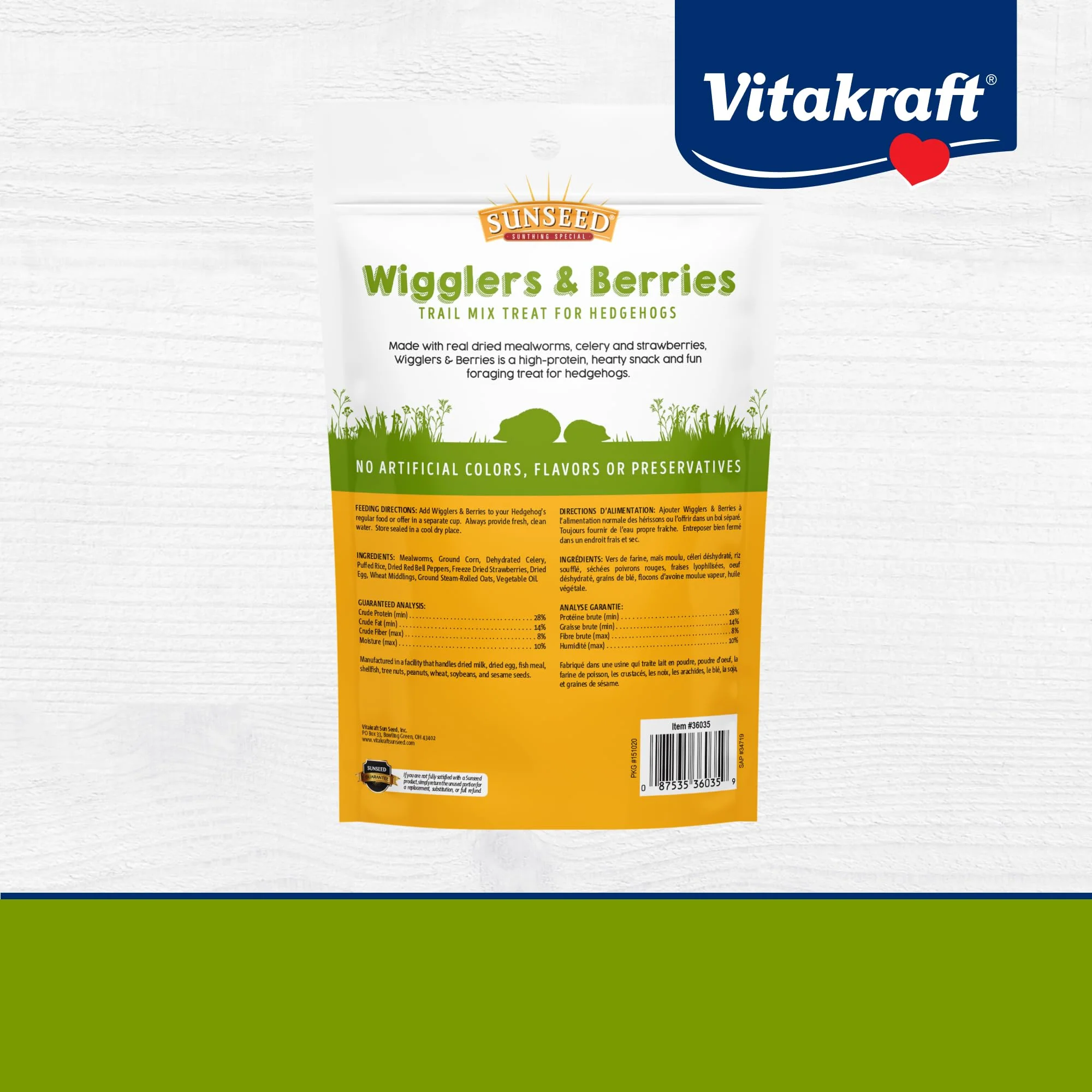 Sunseed Vita Prima Wigglers & Berries Hedgehog Treats - High-Protein Berry Mix for Hedgehogs - Ideal Daily Supplement for Enhancing Your Hedgehog's Diet - Image 3
