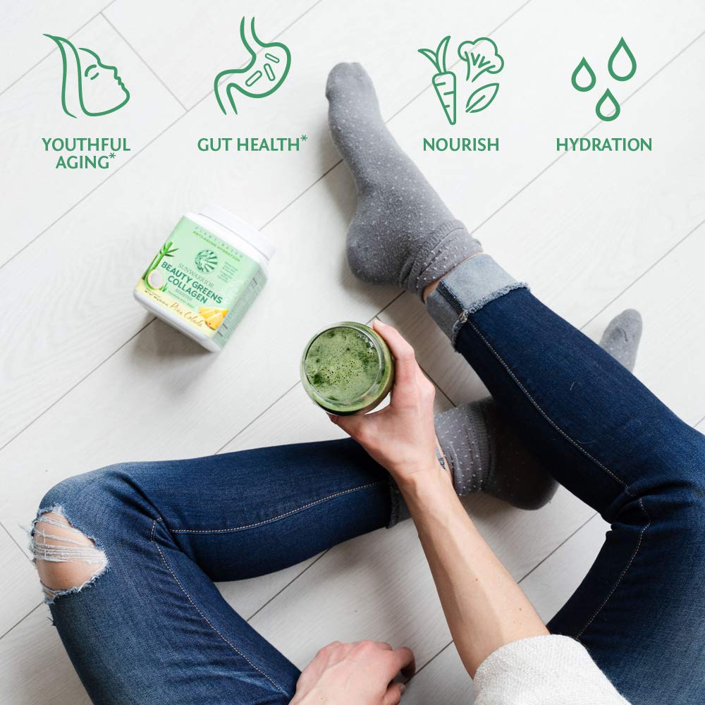 Sunwarrior Vegan Beauty Greens Drink Plant-Based | Hyaluronic Acid Minerals Biotin Probiotics Non-GMO Soy Free Sugar Free Dairy Free Gluten Free | Pina Colada 25 Servings - Image 5