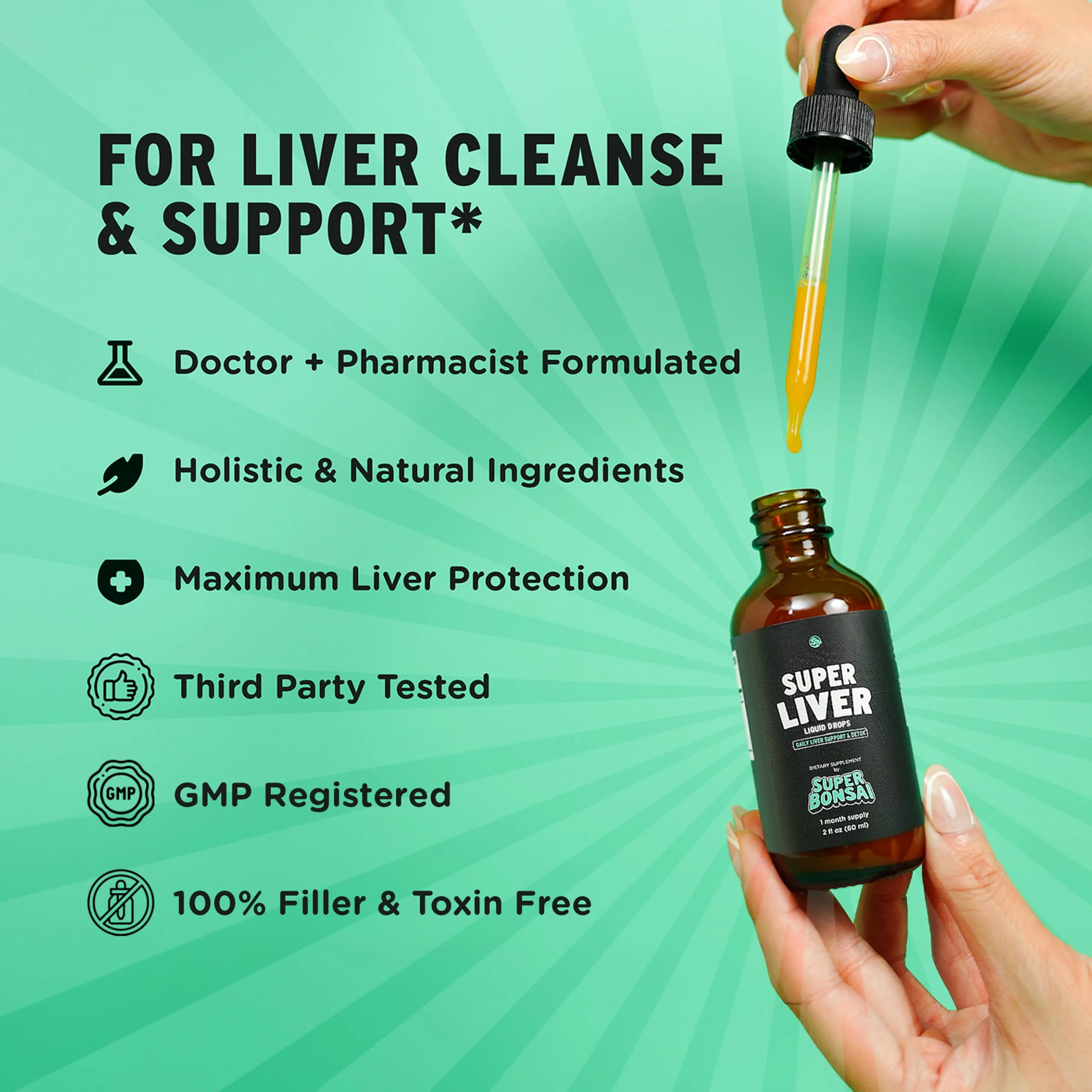 SuperBonsai Super Liver Support with Milk Thistle - All Natural Liver Cleanse Detox & Repair Aid - Doctor-Formulated Liver Supplement - Liquid Herbal Supplements for Liver Health - 1 Month Supply - Image 4