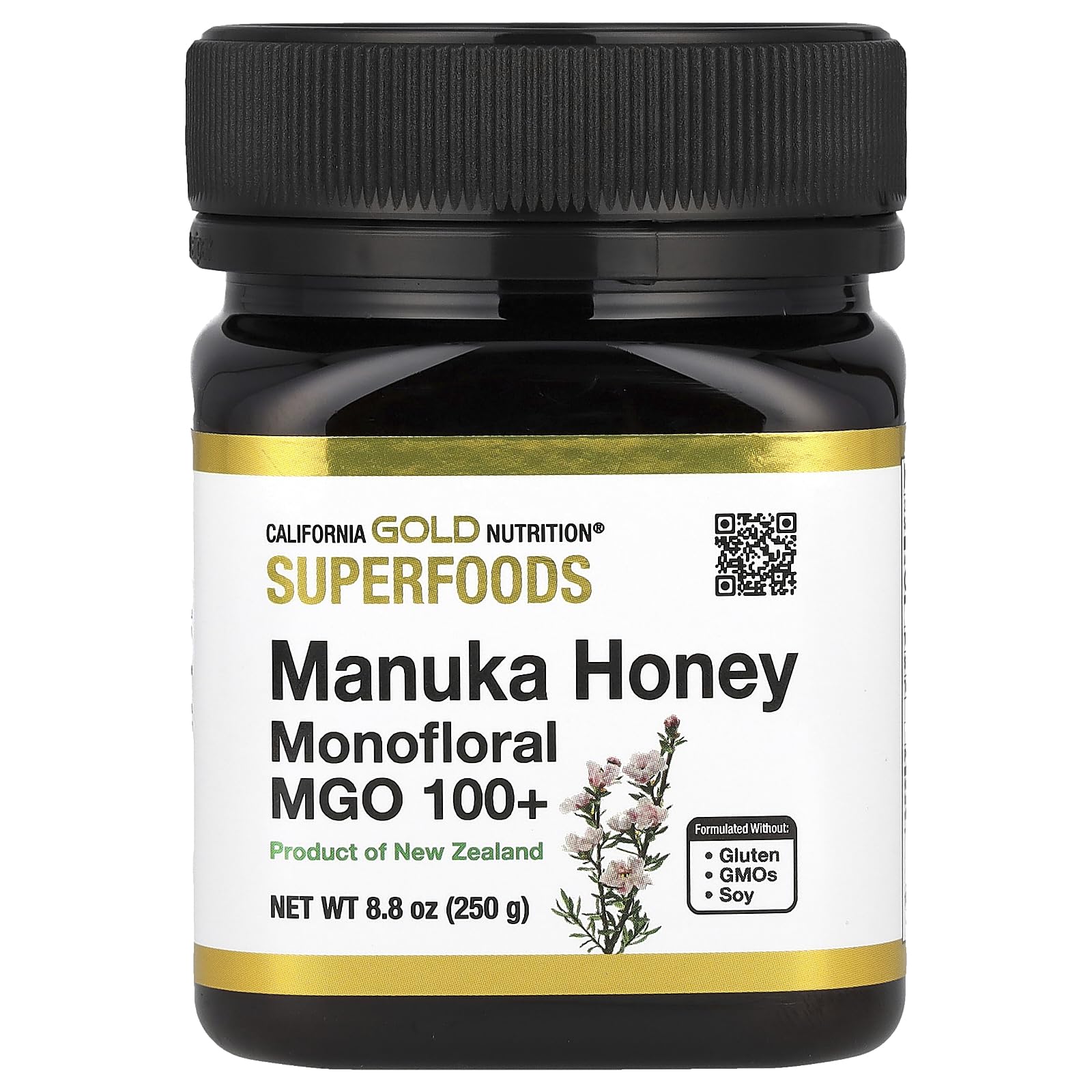 SUPERFOODS, Manuka Honey, Monofloral, MGO 100+, 8.8 oz (250 g), California Gold Nutrition