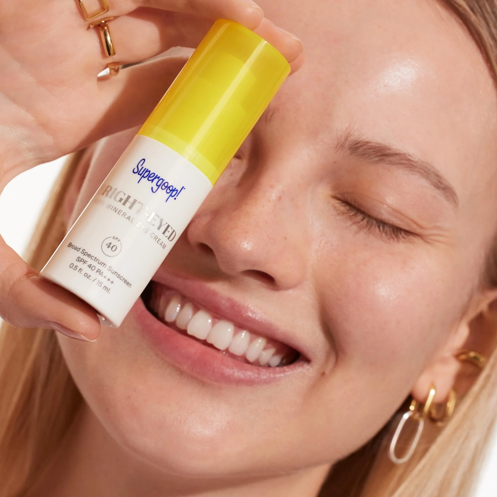 Supergoop! Bright-Eyed Mineral Eye Cream - 0.5 fl oz, Pack of 2 - SPF 40 PA+++ Hydrating & Illuminating Mineral Sunscreen - Under Eye Cream for Dark Circles & Puffiness - Revives Tired Eyes - Image 4