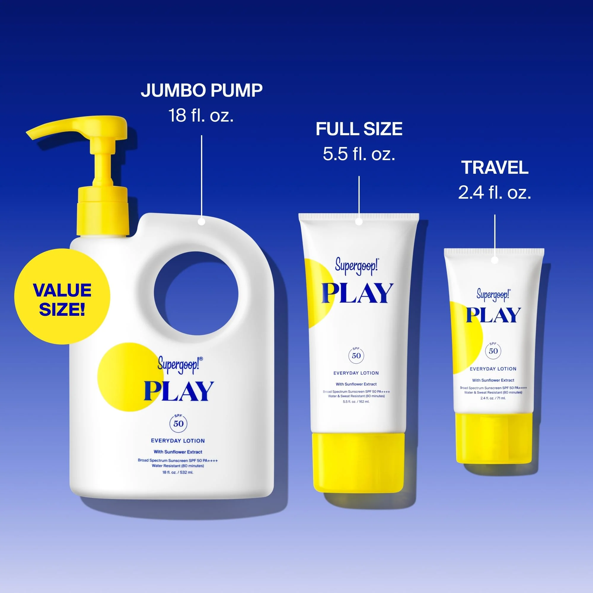 Supergoop! PLAY Everyday Lotion SPF 50 - Broad Spectrum Body & Face Sunscreen - Great for Active Days - Fast Absorbing, Water & Sweat Resistant - 18 fl oz - Image 4