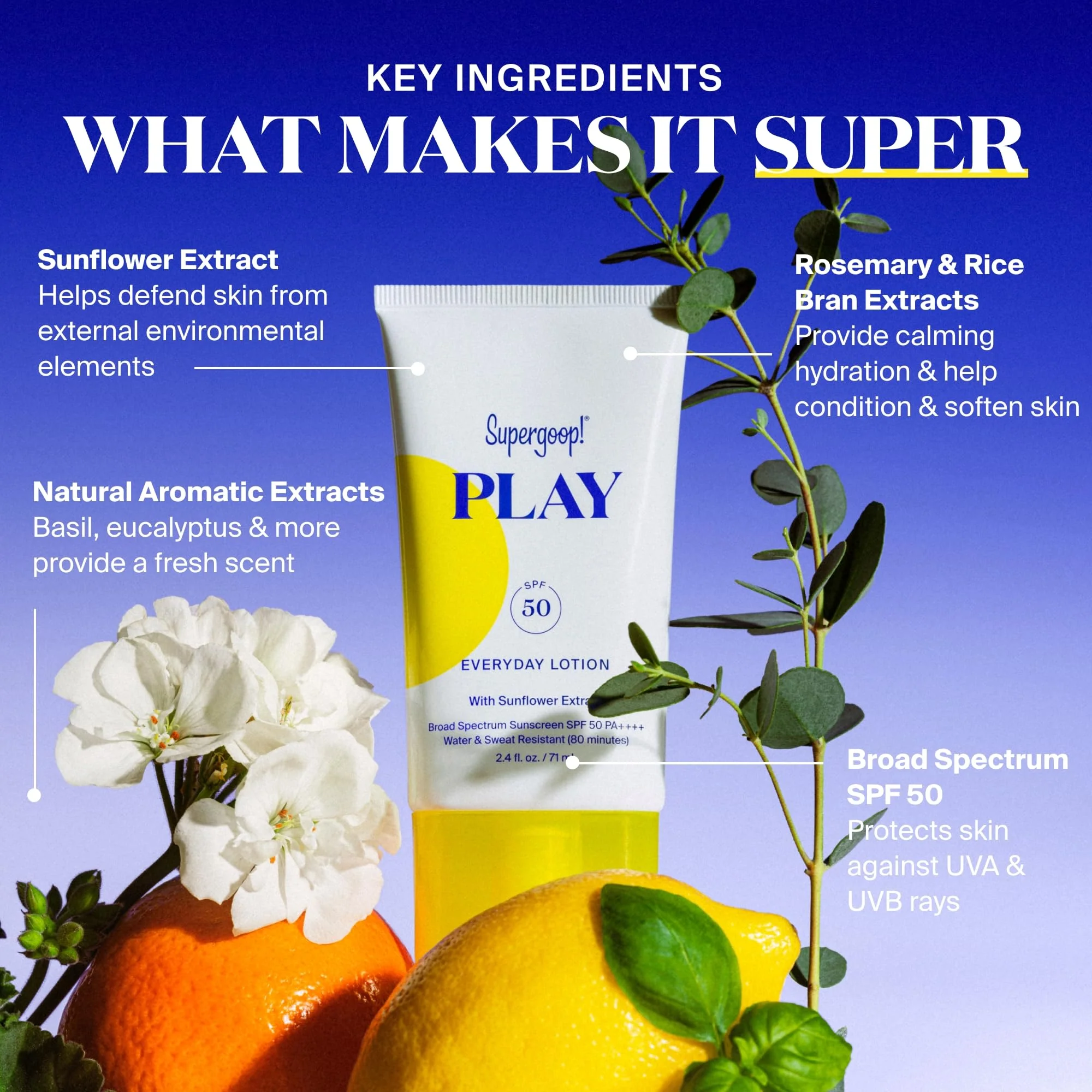 Supergoop! PLAY Everyday Lotion SPF 50 - Broad Spectrum Body & Face Sunscreen - Great for Active Days - Fast Absorbing, Water & Sweat Resistant - 2.4 fl oz - 2 Pack - Image 6