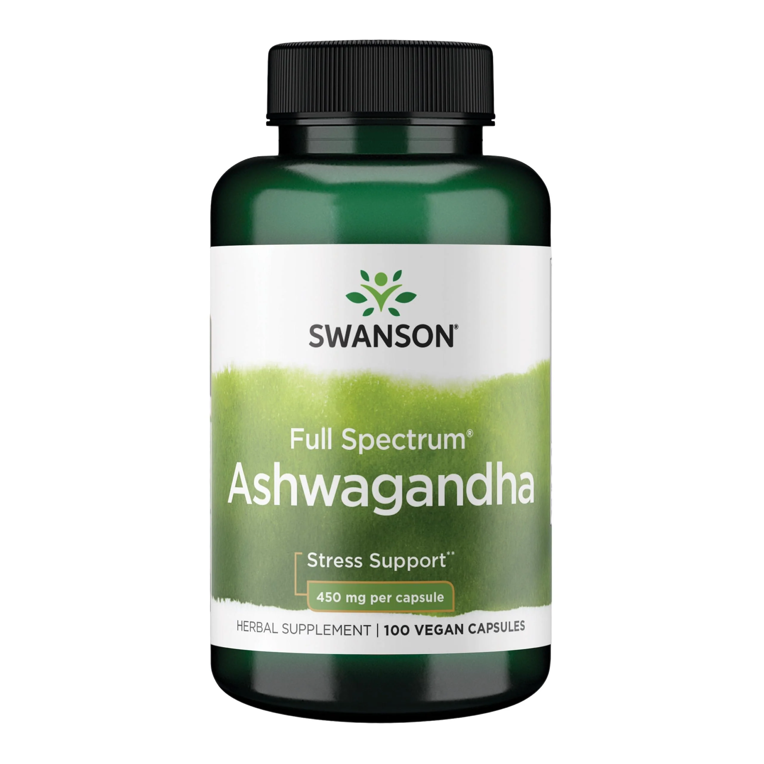 Swanson Full Spectrum Ashwagandha - Natural Stress, Energy, Sleep & Immune Support* - Traditional Ayurvedic Supplement - Gluten-Free & Non-GMO - 100 Vegan Capsules