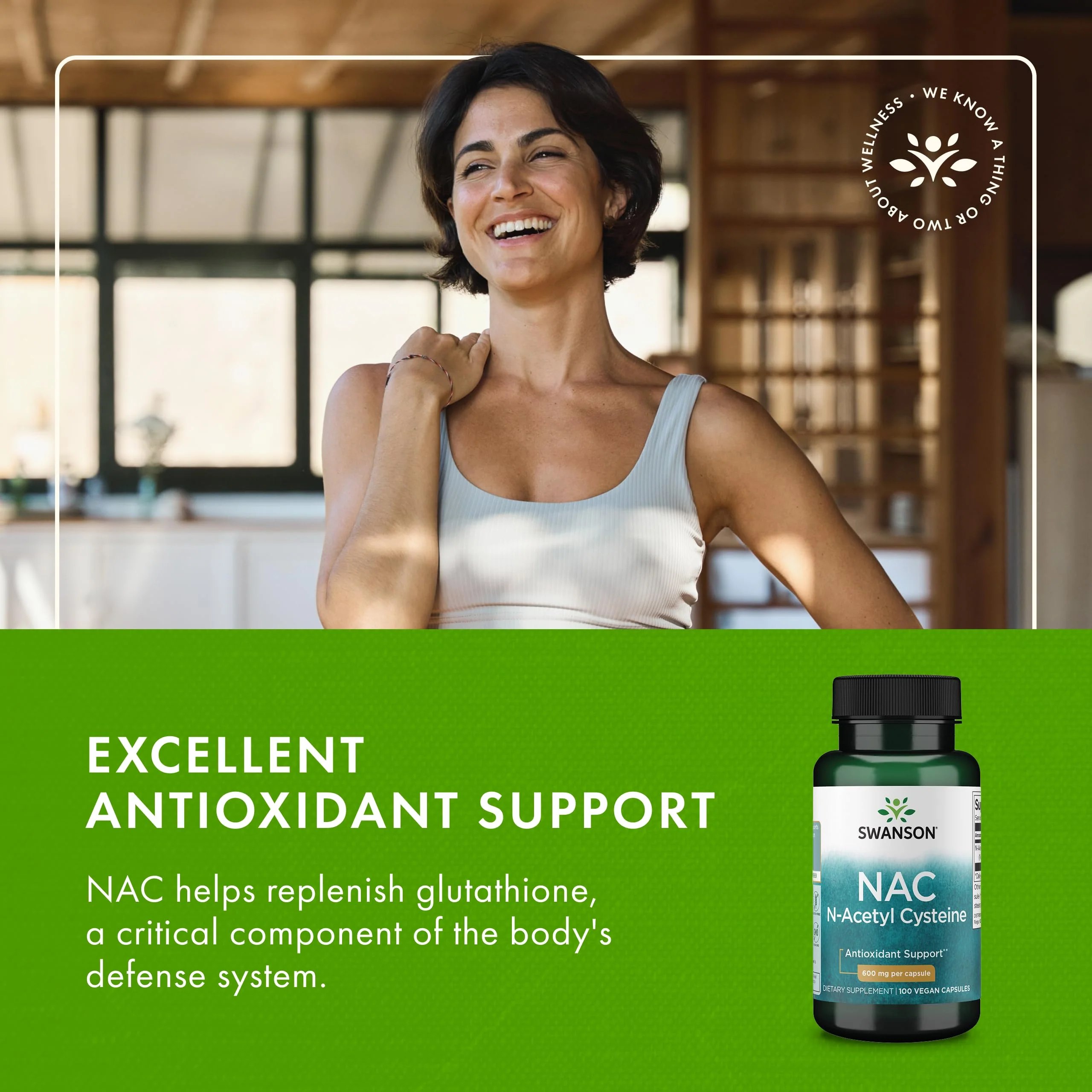 Swanson NAC - N-Acetyl Cysteine - Supplement 600 mg 100 Capsules (2 Pack) - Image 3