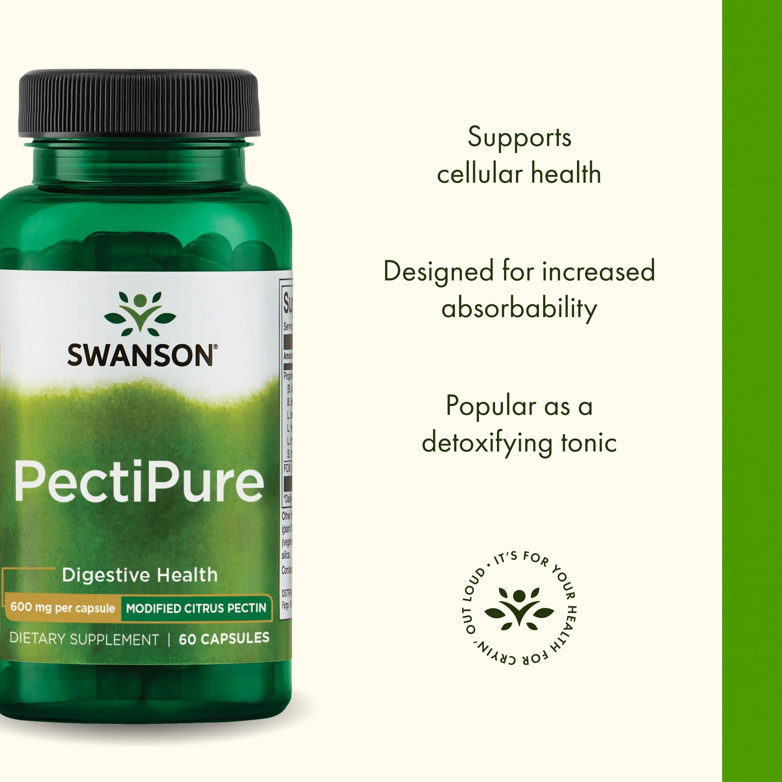 Swanson PectiPure Modified Citrus Pectin - Dietary Fiber for Cellular Health & Digestive Support* - Minimum of 82% Galacturonic Acid - Non-GMO - 60 Capsules - Image 5