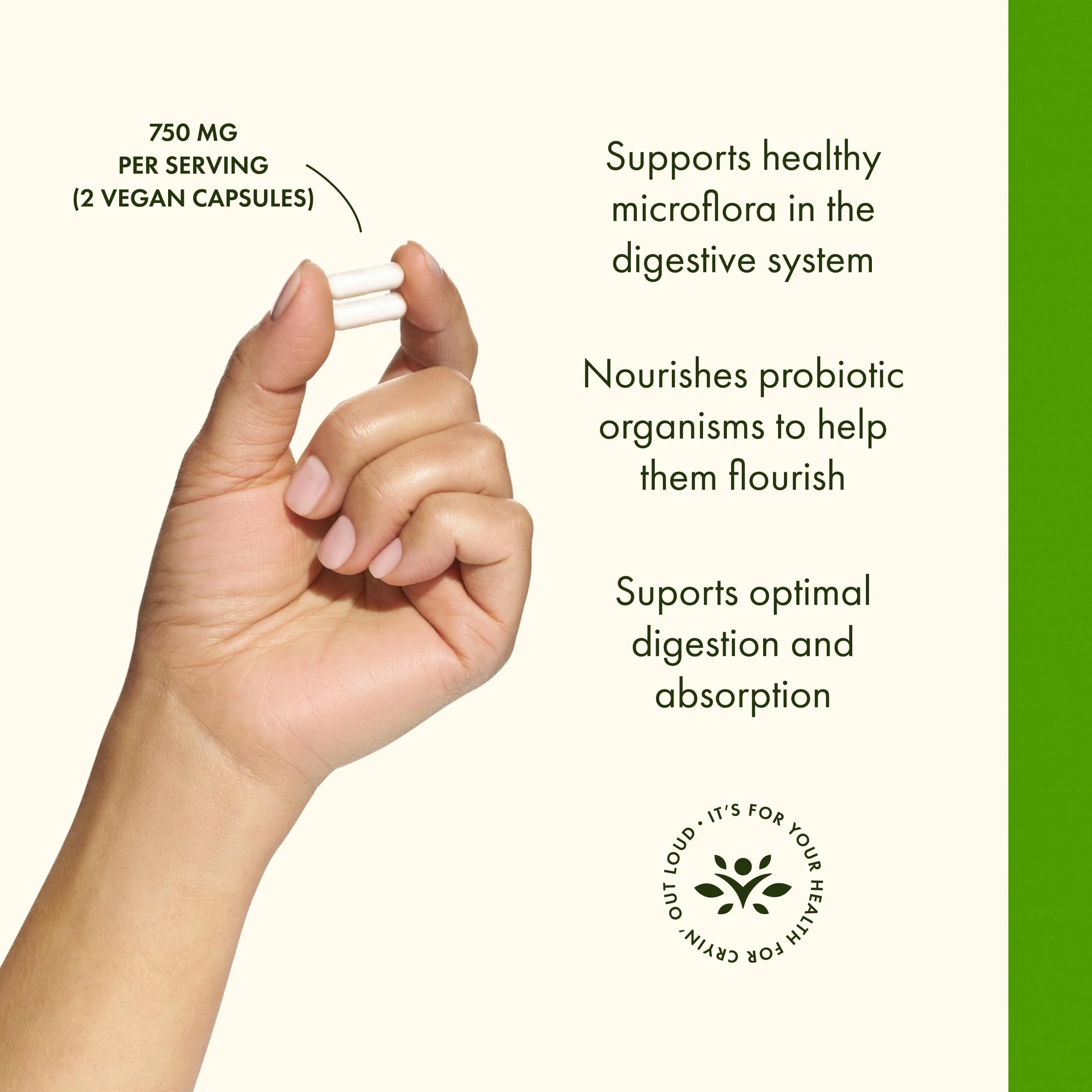 Swanson Prebiotic for Friendly Flora Support - Digestive Health Supplement - Offers Immune Support* - Contains Prebiotic Fiber - Vegan & Non-GMO - 120 Vegan Capsules - Image 5