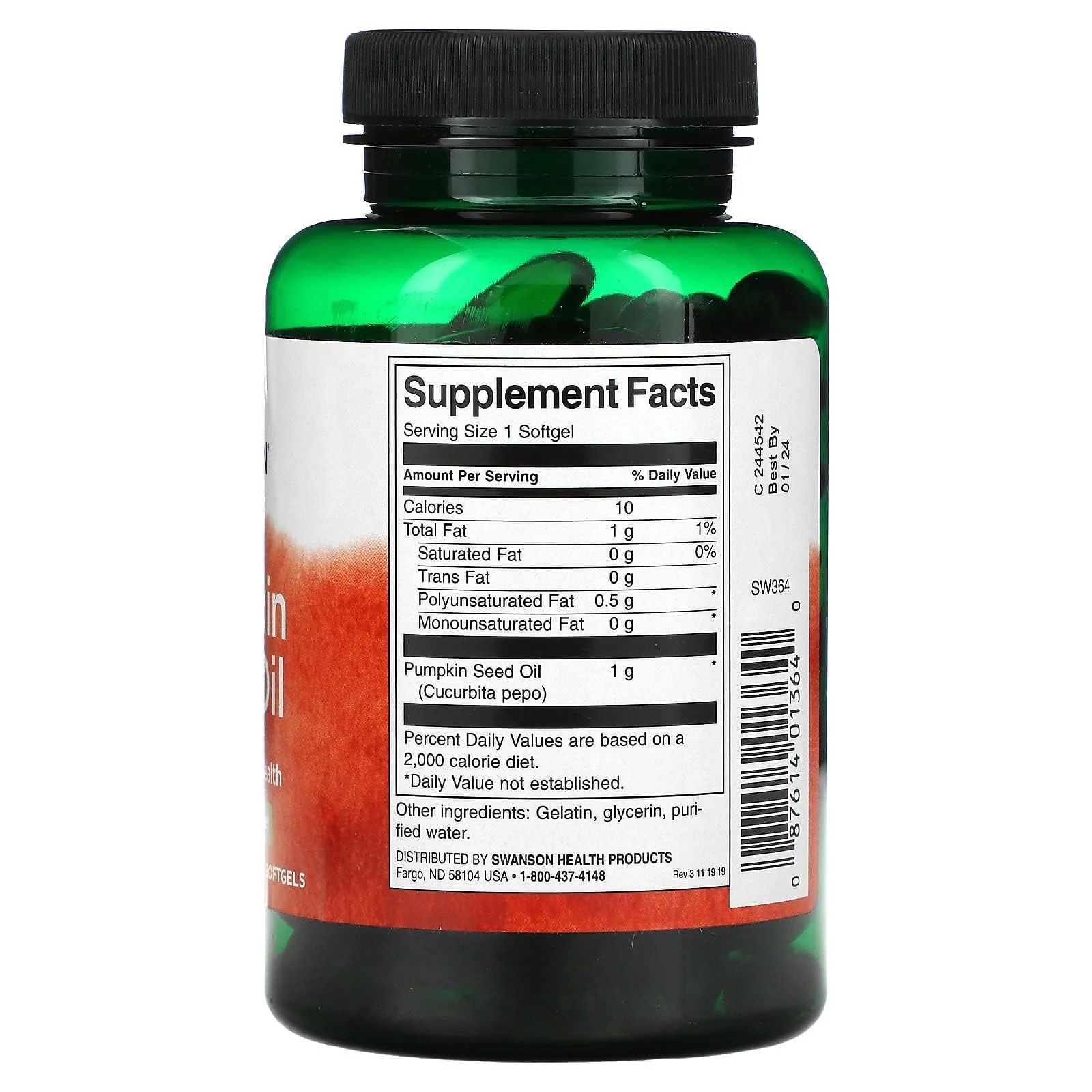 Swanson, Pumpkin Seed Oil, 1,000 mg, 100 Softgels - Image 7