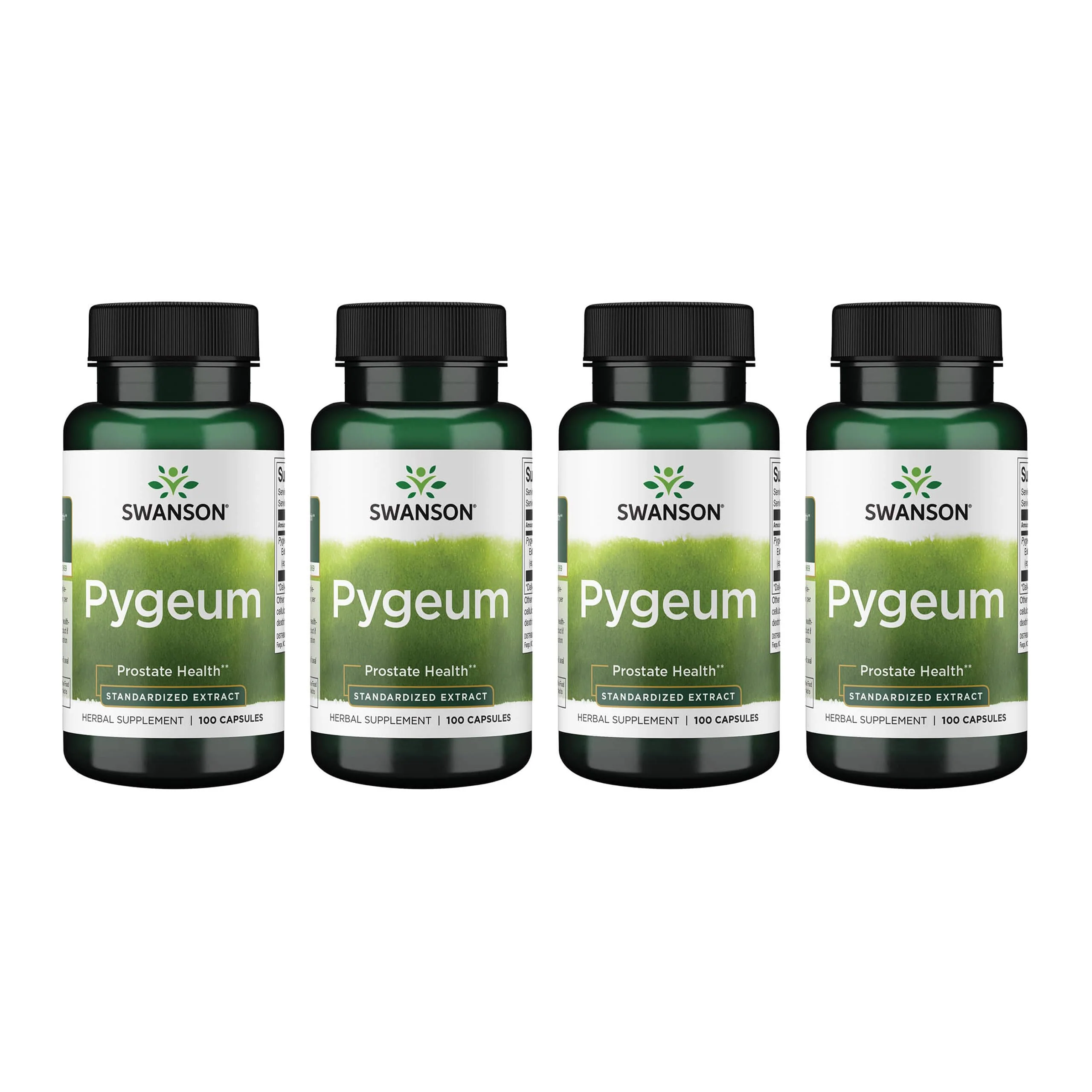 Swanson Pygeum - Herbal Supplement Promoting Male Prostate Health, Bladder, and Urinary Tract Health Support - Mens Health Supplement - (100 Capsules, 125mg Each) 4 Pack