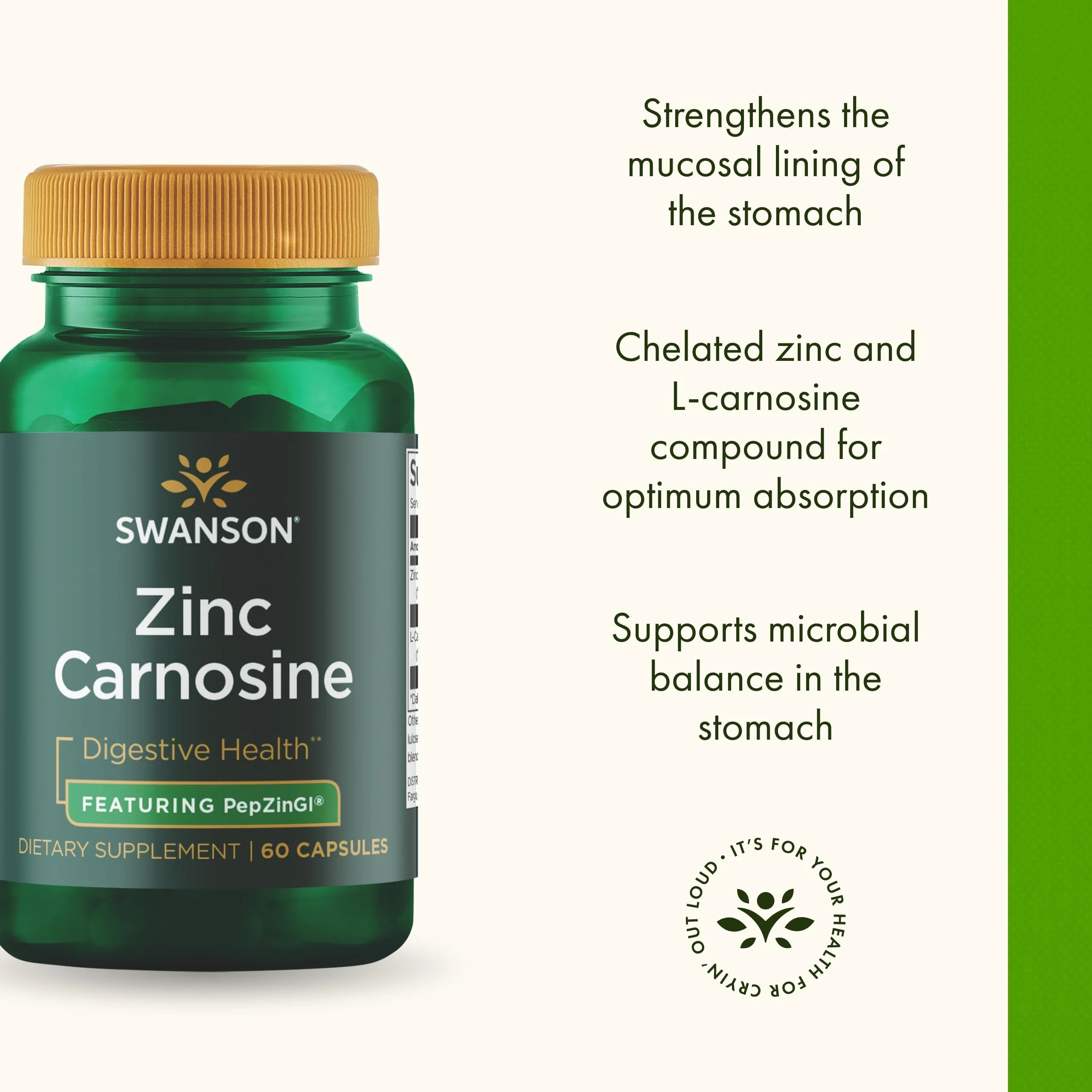 Swanson Zinc Carnosine - Supports Healthy Stomach Mucosal Lining & Microbial Balance for Digestive Health* - Contains PepzinGI - Non-GMO - 60 Capsules - Image 5