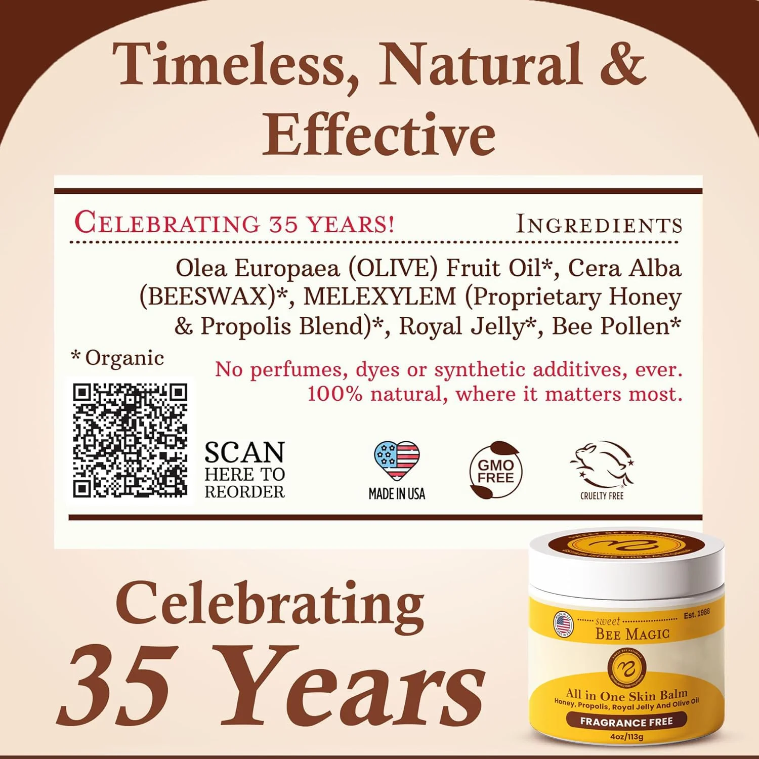 Sweet Bee Magic Organic Honey Bee Balm for Face, Skin & Body - All in One Honey Balm - Beeswax Body Moisturizer - All Natural Aid - 1 jar (4oz) - Image 7