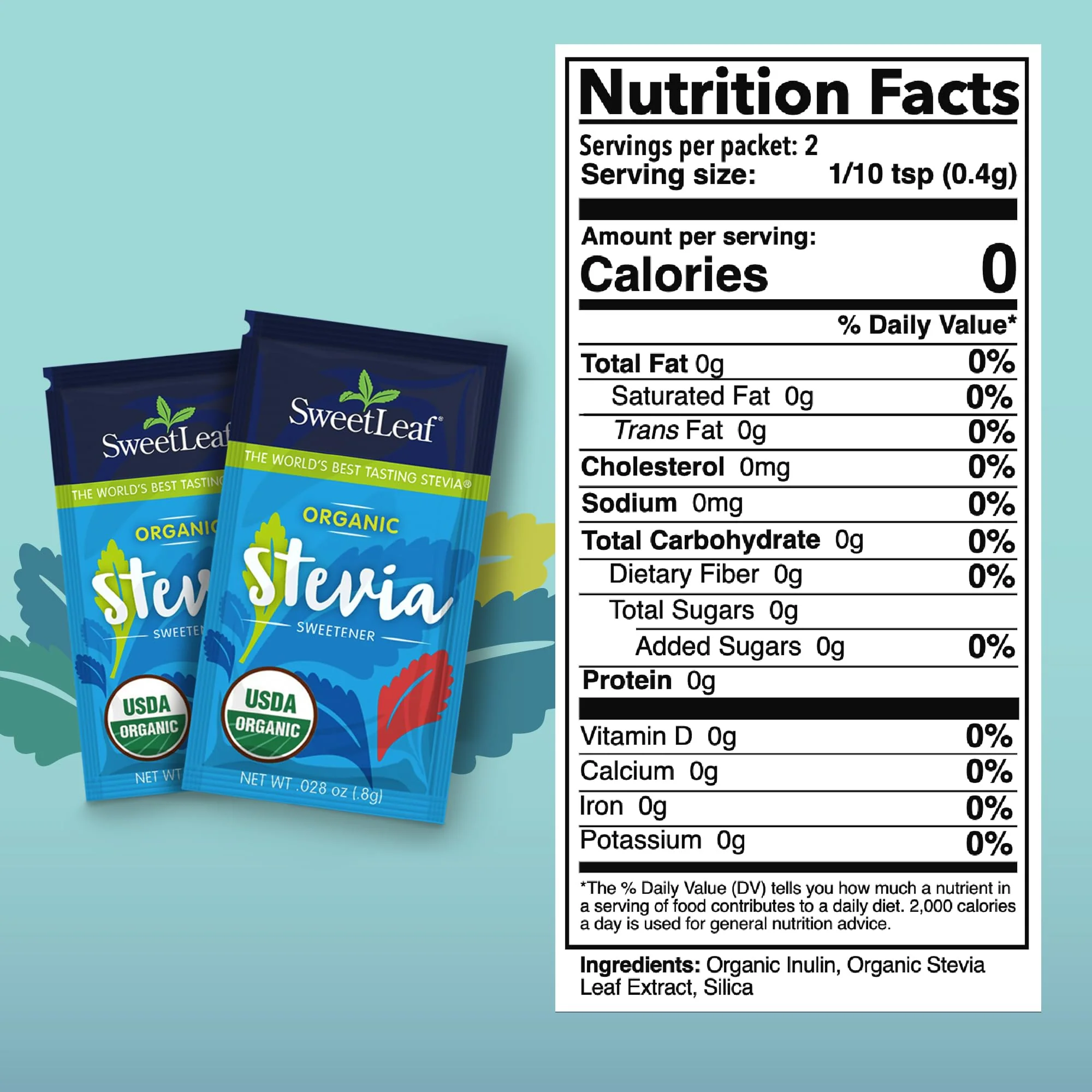 SweetLeaf Organic Stevia Powder Packets - Zero Calorie Sweetener with Stevia Leaf Extract, No Artificial Sweetener Additive, Sugar Free, Keto Friendly, Non GMO, Gluten Free - 35 Packets (Pack of 1) - Image 2