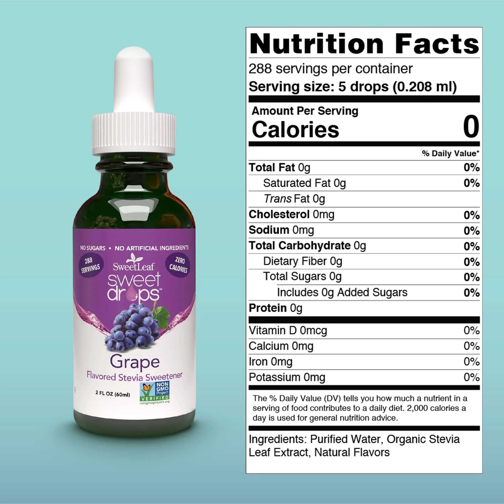 SweetLeaf Sweet Drops - Flavored Stevia Liquid Sweetener, Organic Stevia Extract, Zero Calories, Gluten Free, Keto Friendly, Non GMO, Natural Flavor, Sugar Alternative - Grape, 2 Fl Oz (Pack of 1) - Image 7