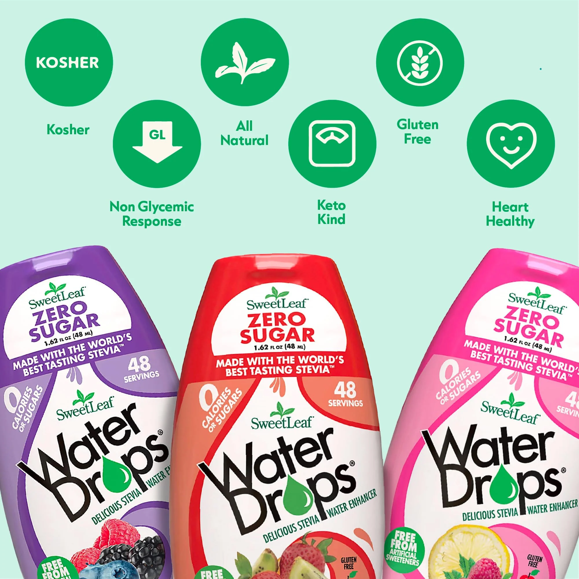 SweetLeaf Water Drops - Lemon Lime Water Enhancer, Sugar Free Sweet Leaf Stevia Water Flavoring Drops, 1.62 Oz Ea (Pack of 2) - Image 4