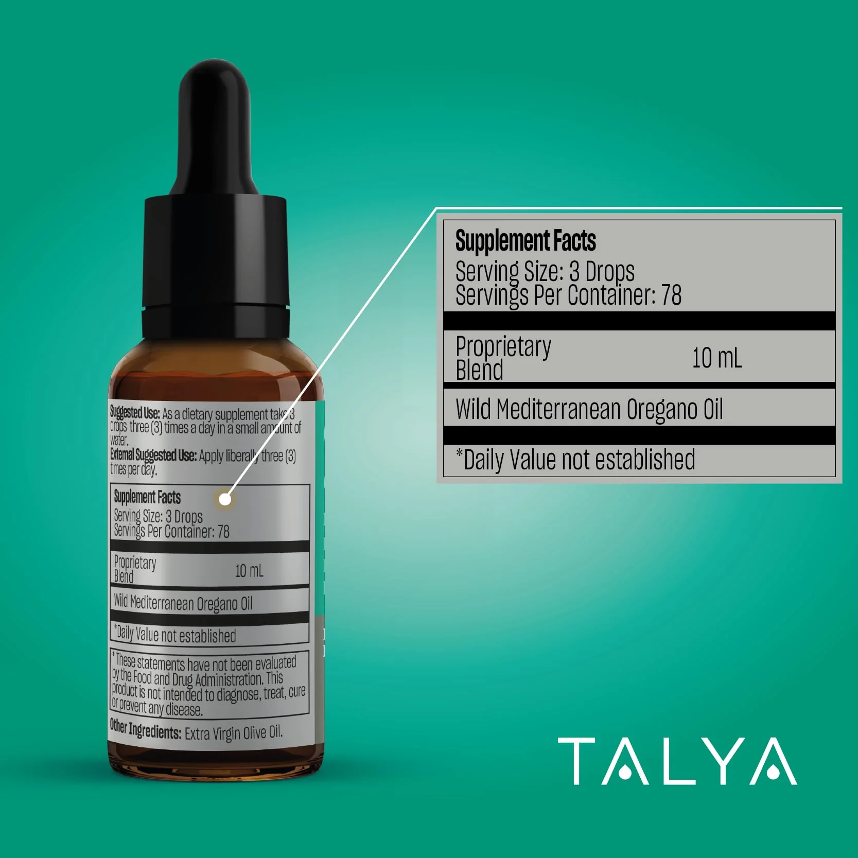 TALYA Oregano Oil 0.34 fl.oz | Oil of Oregano Liquid | Immune Support, High Carvacrol, Digestive Health | Non-GMO | Vegan | Mediterranean Oregano - Image 5