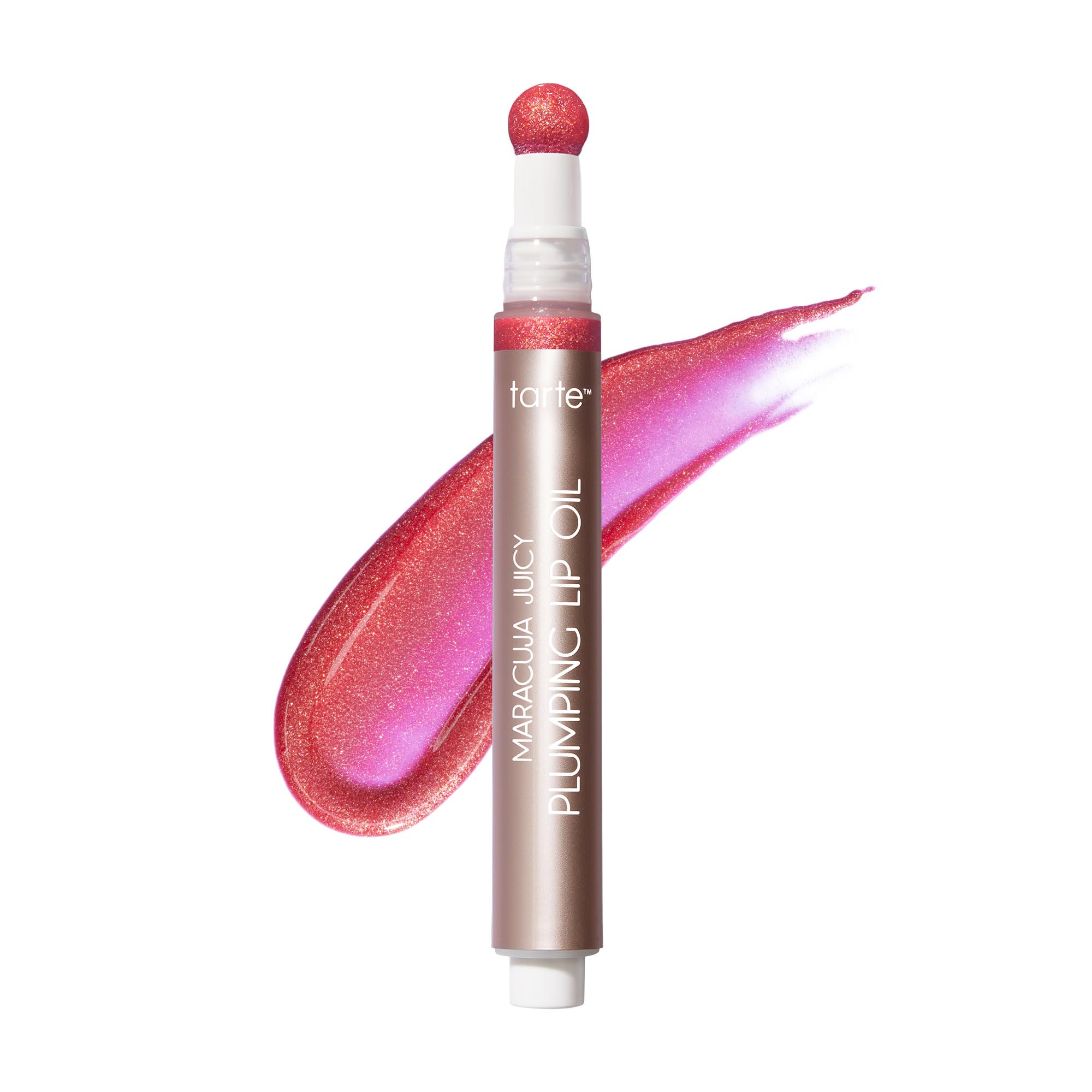 tarte maracuja juicy plumping lip oil - Hydrating & Volumizing Lip Plumper Gloss Balm with Nourishing Hyaluronic Acid, Plumps & Moisturizes, Vegan & Cruelty-Free, full size, shimmering hibiscus