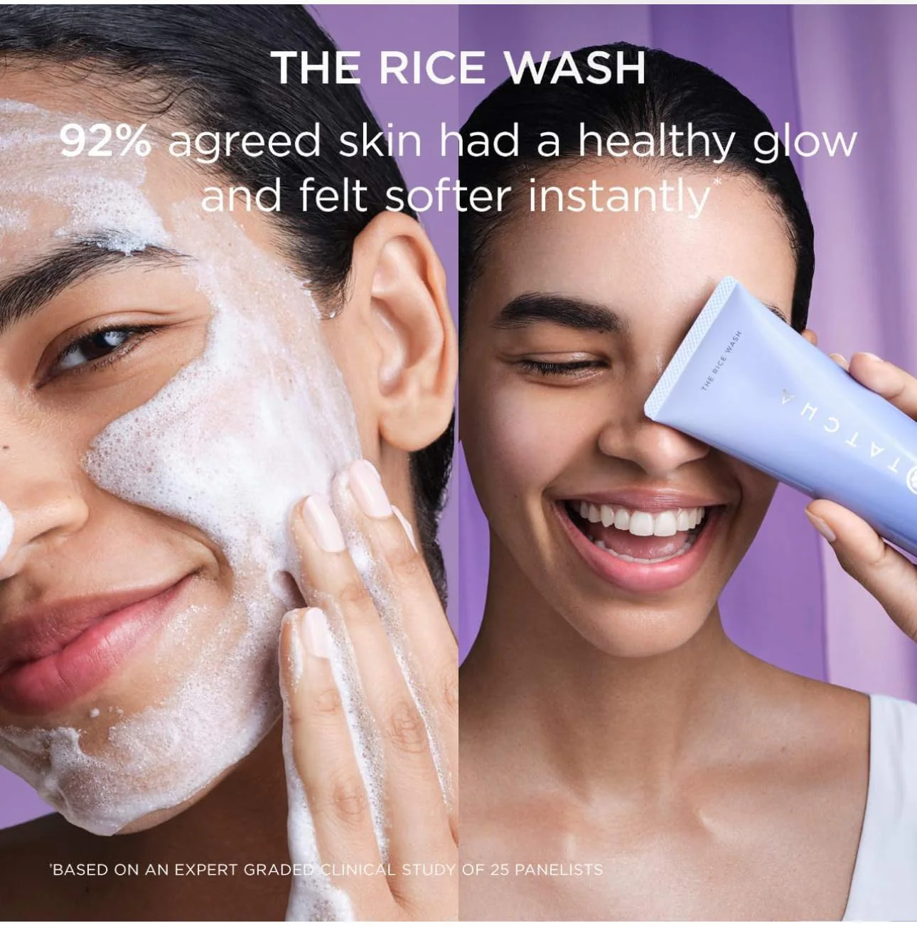 Tatcha Dewy Skin & Lips Hydrating Ritual Set, Travel Rice Wash, Full Size Dewy Skin Cream, Wisteria Lip Mask ($119 Value) - Image 5